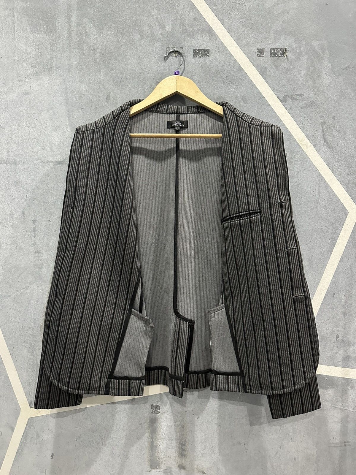 BERNINGS SHO Bernings Sho Stripe Blazer Size L / US 10 / IT 46 - 8 Thumbnail