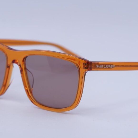 Saint Laurent Paris Saint Laurent SL501 005 Sunglasses Transparent Orange Square Size ONE SIZE - 9 Thumbnail