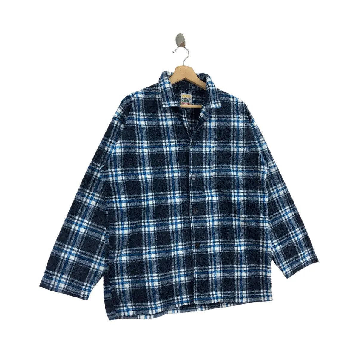 Vintage Vtg VANSPORTS JAPAN Off The Wall Tartan Fleece Casual Tee Size US XL / EU 56 / 4 - 4 Thumbnail
