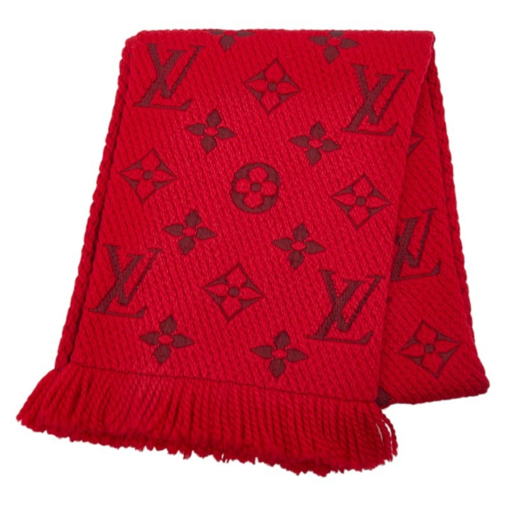 Louis Vuitton Louis Vuitton Monogram Echarpe Logomania Scarf M72432 Red Wool and Silk Women's LOUIS VUITTON Size ONE SIZE - 1 Thumbnail