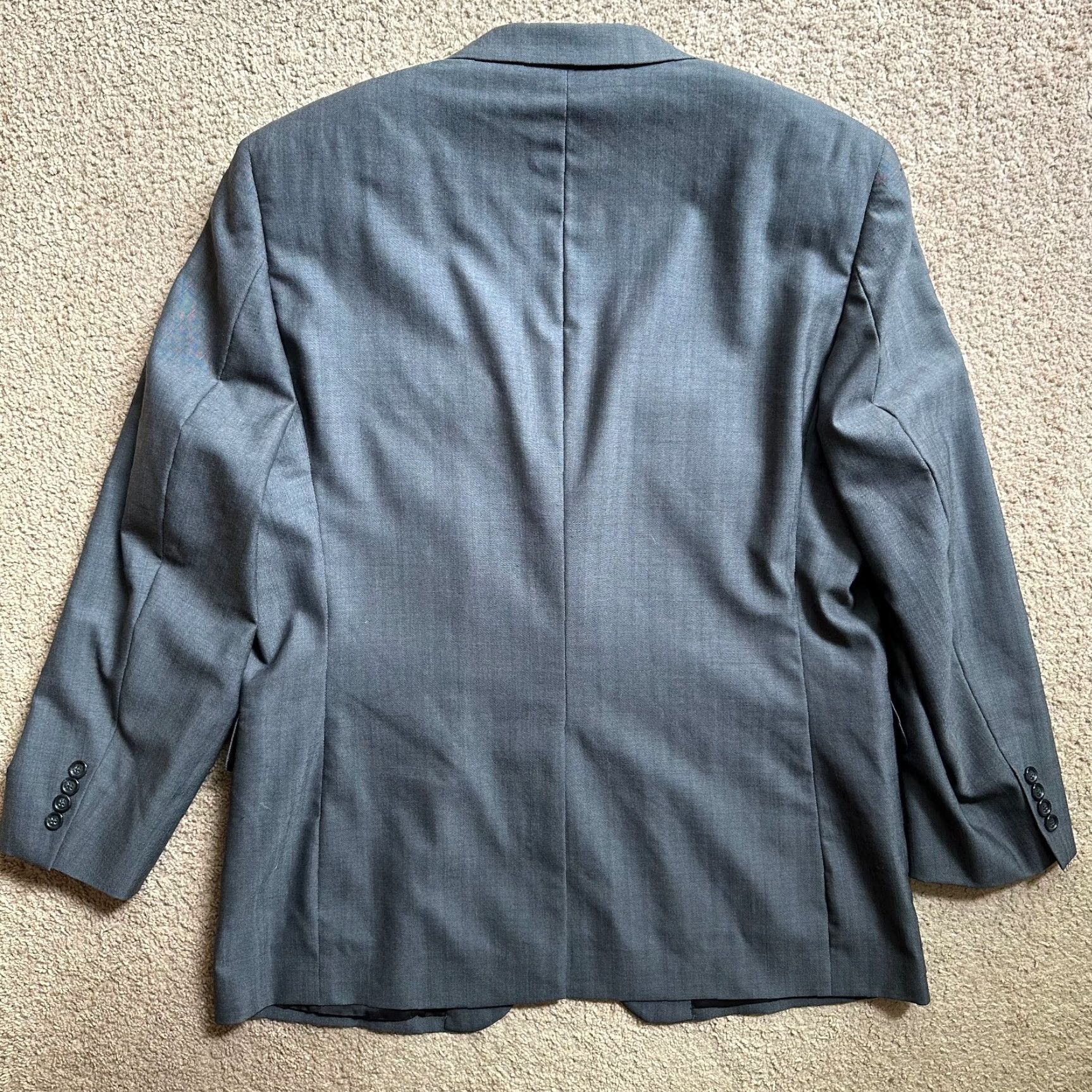 Jos. A. Bank Jos A Bank Blazer Mens 46R Wool 2 Button Solid Grey Jacket Size 46R - 2 Thumbnail