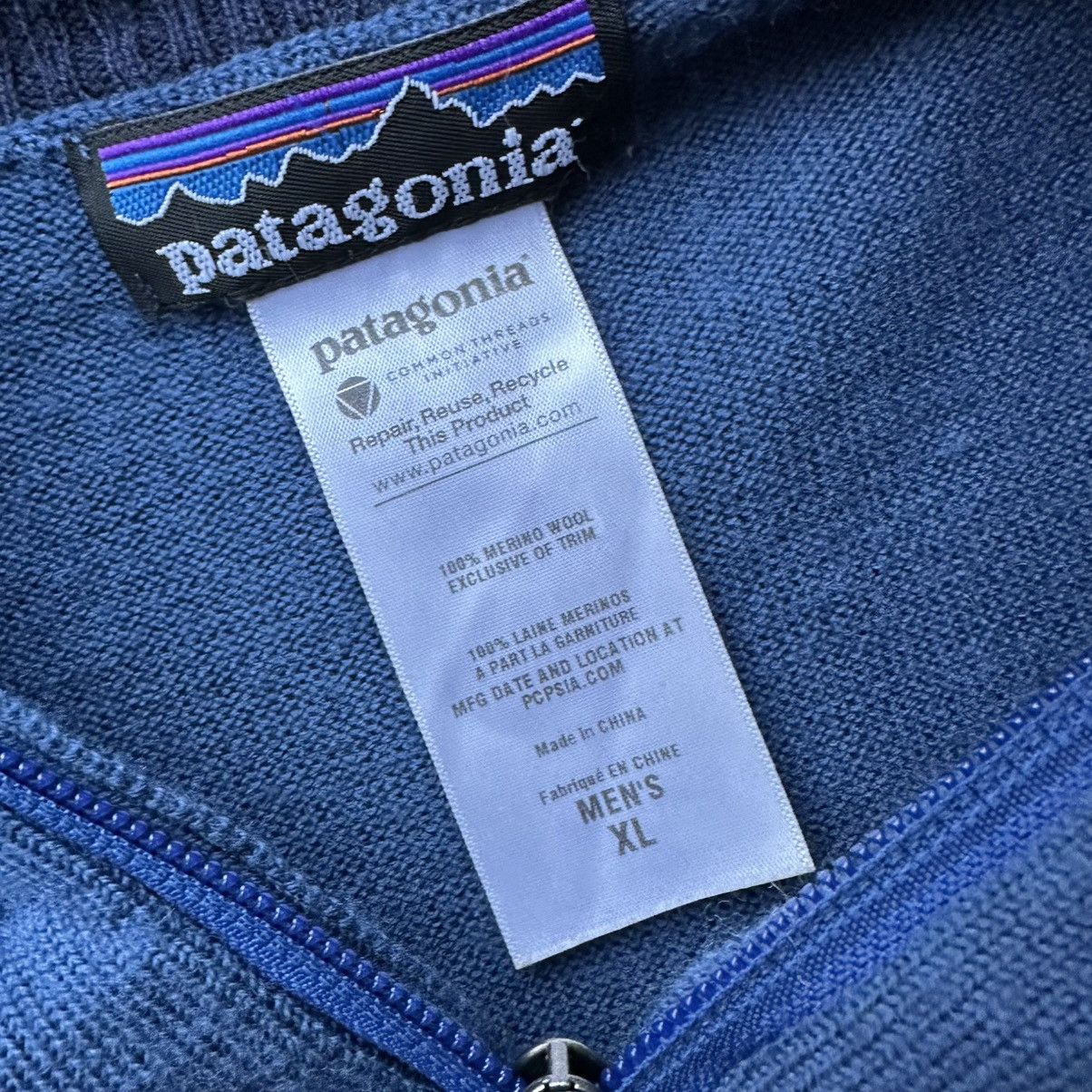 Patagonia Vintage Patagonia Merino Wool 1/4 Zip Sweater Men XL Blue Size US XL / EU 56 / 4 - 5 Thumbnail