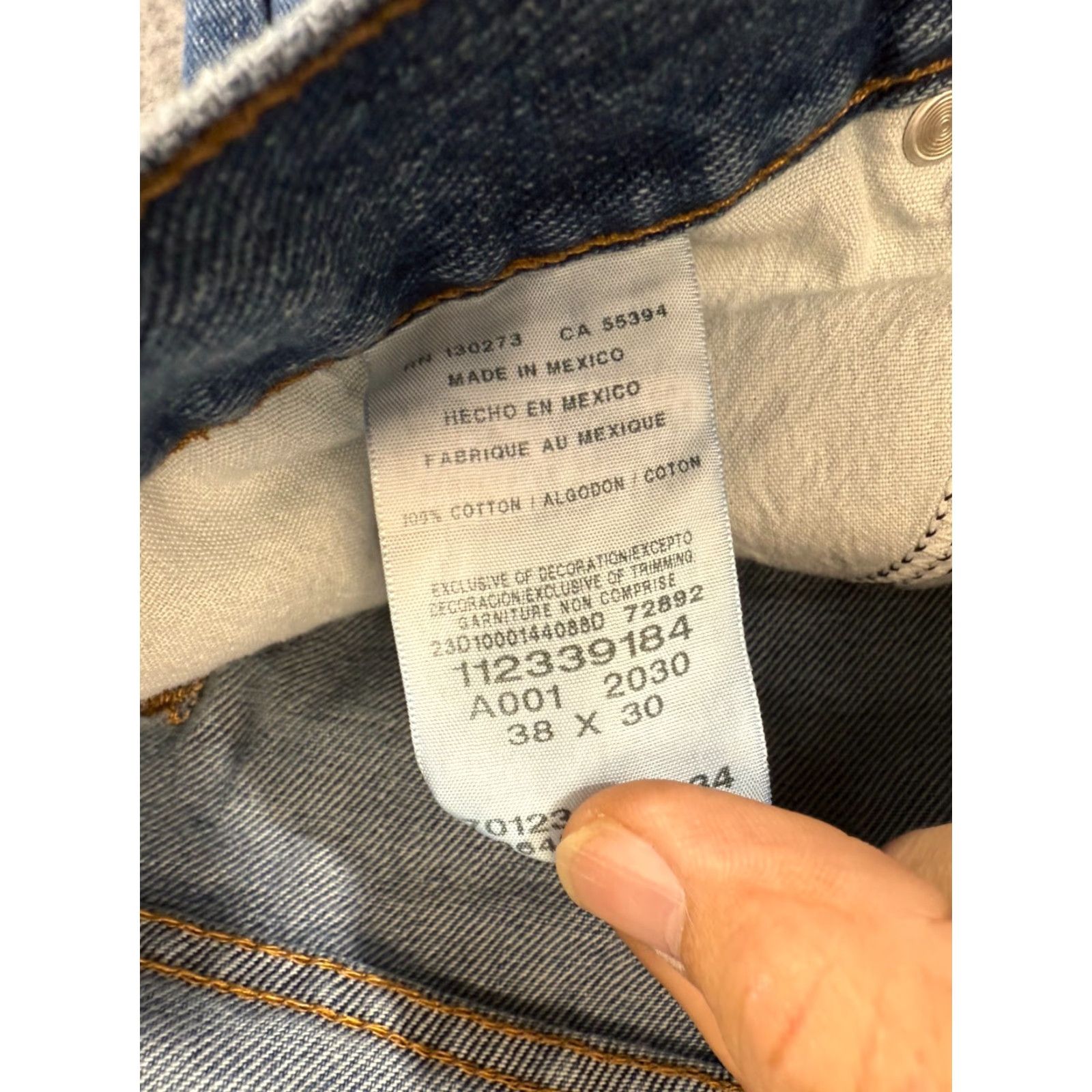 Lee Jeans Mens 38x30 Blue Denim 5-Pocket Regular Fit Straight Leg