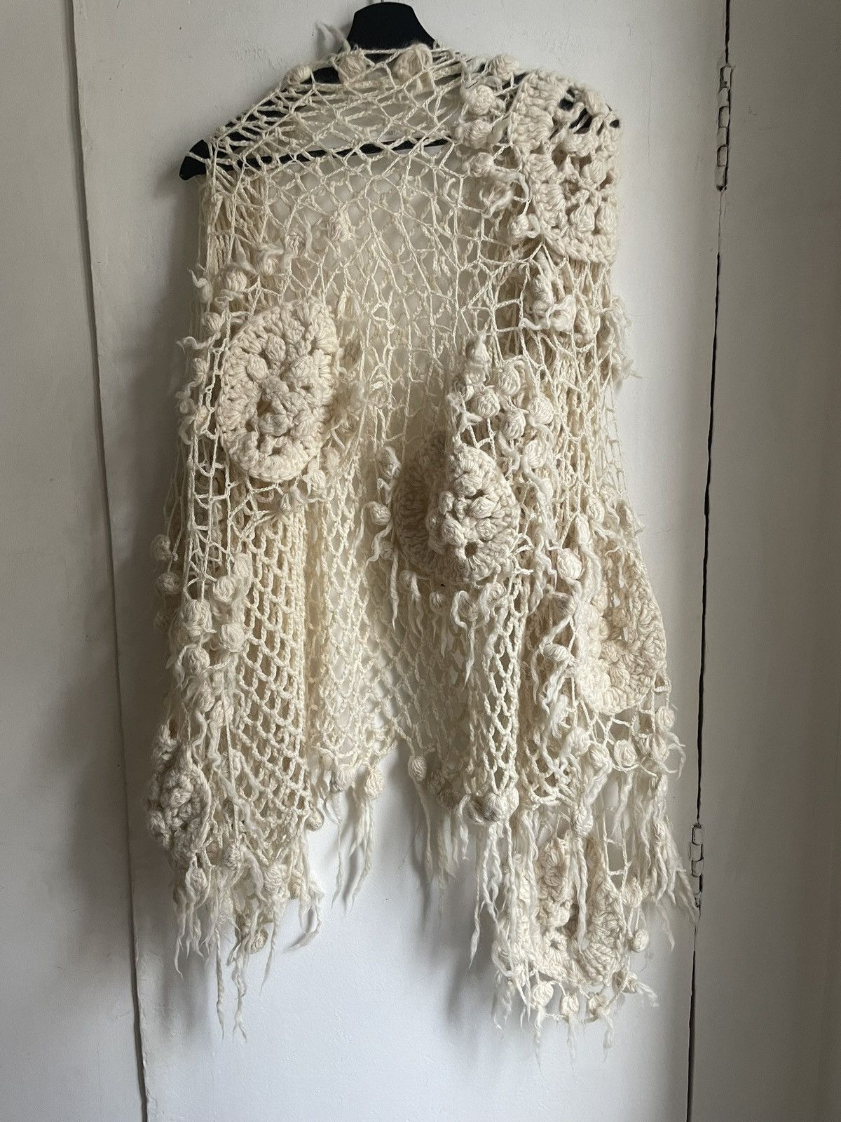 Comme des Garcons × Junya Watanabe Junya Watanabe AD2004 Knit Poncho Cardigan Cloak Size ONE SIZE - 6 Thumbnail