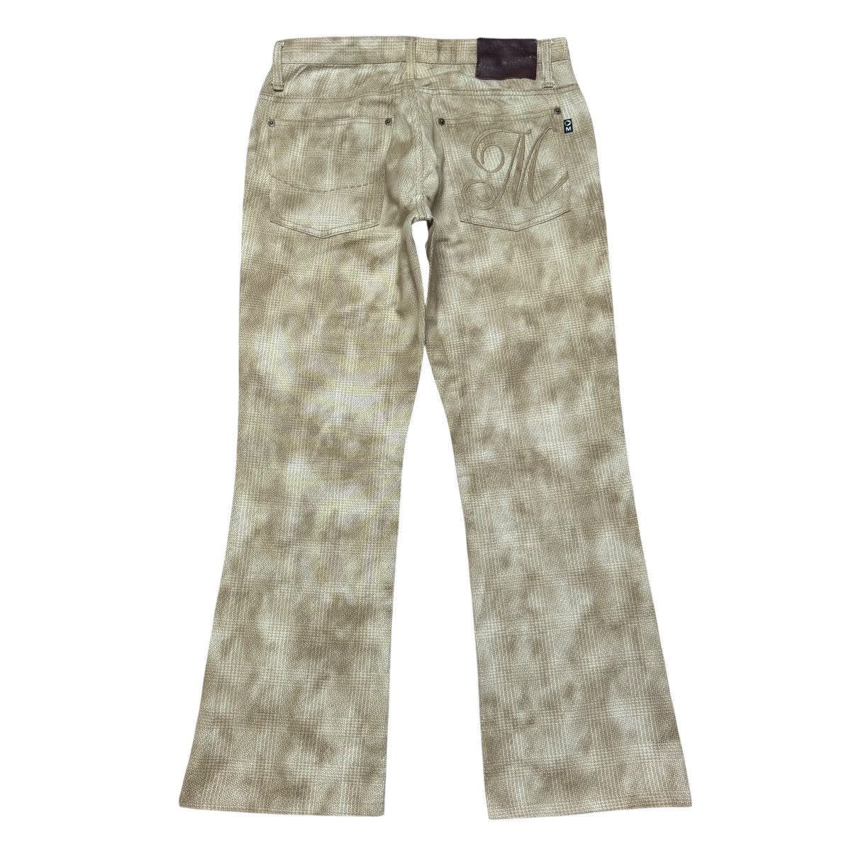 Morgan Homme Shadow Plaid Denim Flare Pants