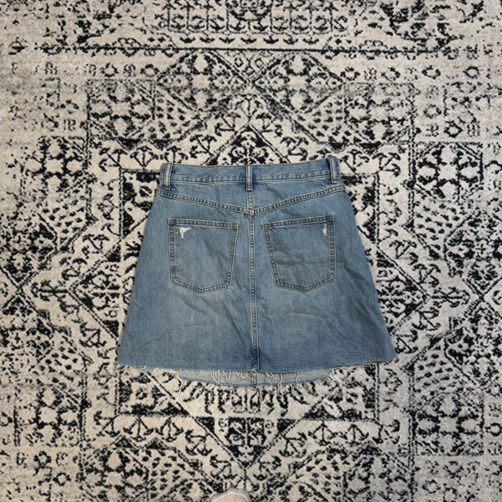 Vintage Vintage Women's Blue Cotton Skirt Size W27 Regular Fit Size 27" / US 4 / IT 40 - 6 Thumbnail