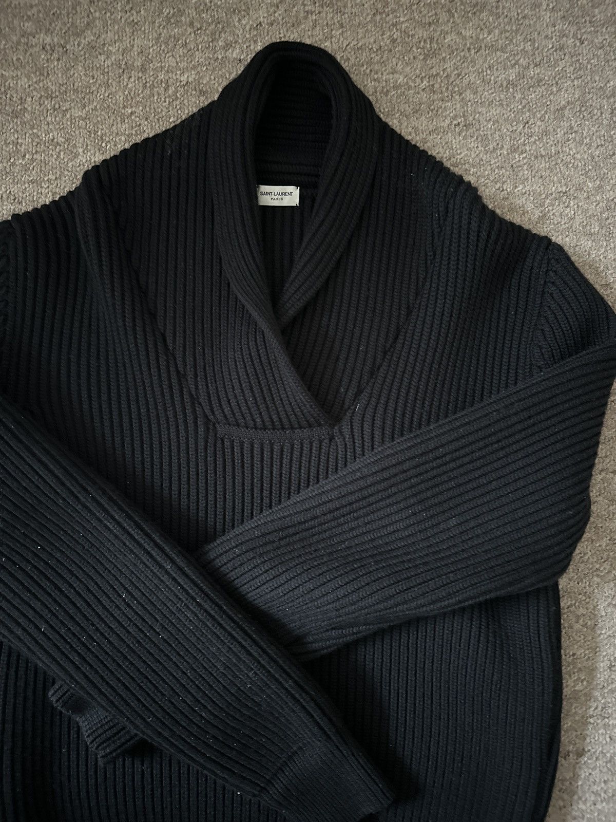 Saint Laurent Paris Saint Laurent Shawl Collar Sweater Size US M / EU 48-50 / 2 - 2 Thumbnail