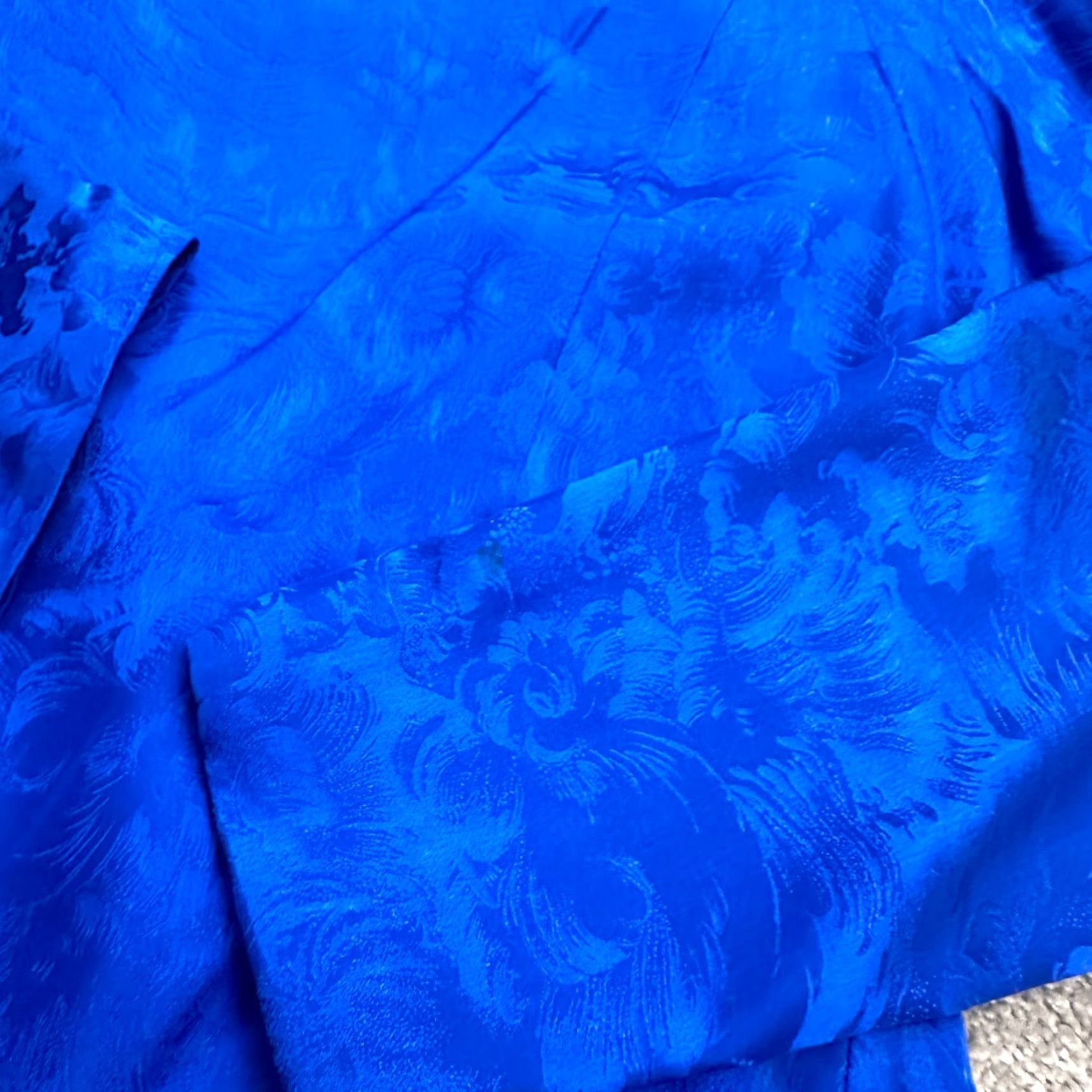 Vintage VINTAGE No Silk Studio Silk Skirt Suit Set Women 8 Royal Blue Floral Business Formal 2 Piece Jacket Skirt Blazer Set Womens Royal Blue Floral 8 Size 30" / US 8 / IT 44 - 7 Thumbnail