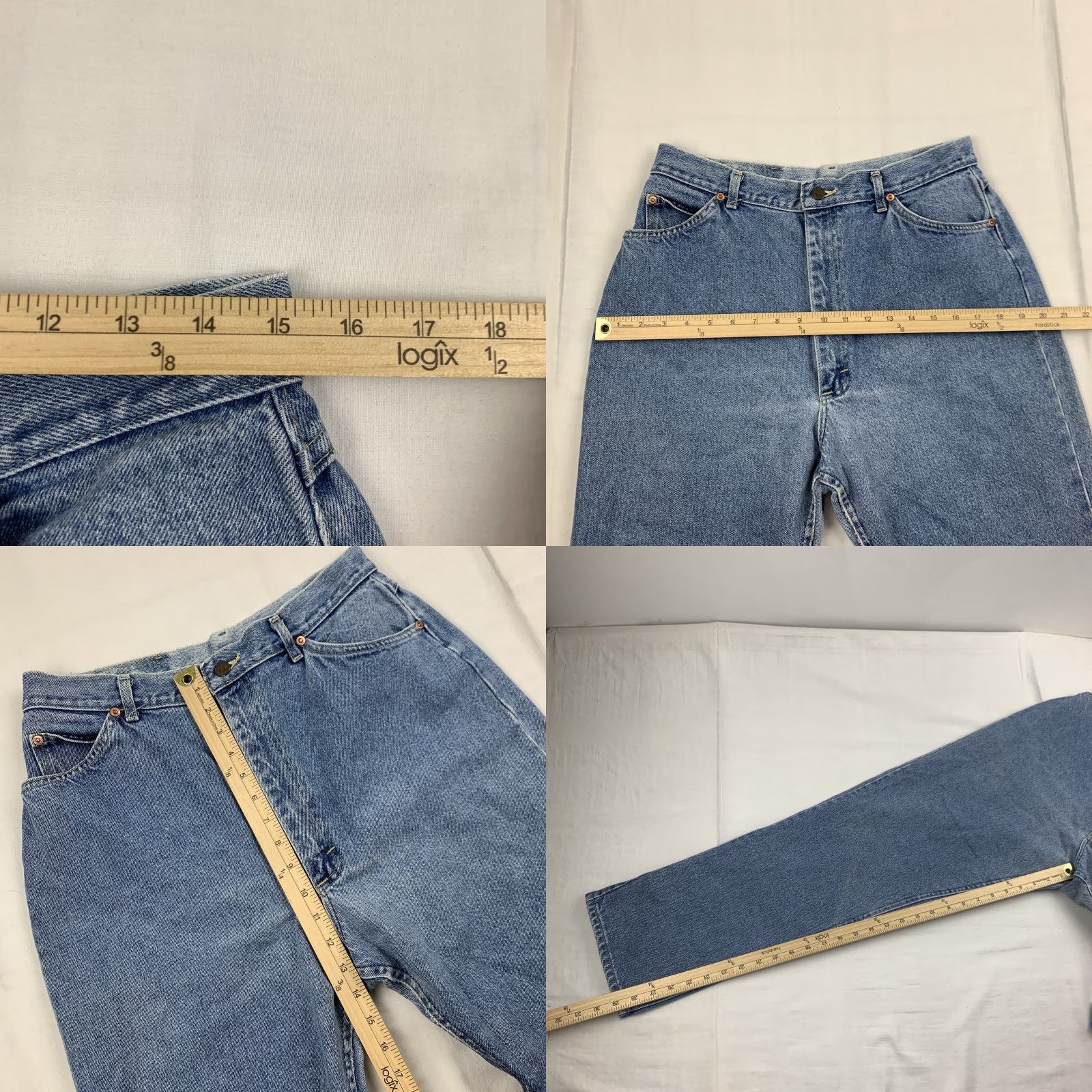 Lee VINTAGE Lee Riders Jeans Womens 18 Medium Blue Denim High Rise 90s Made In USA Size 30" / US 8 / IT 44 - 8 Thumbnail