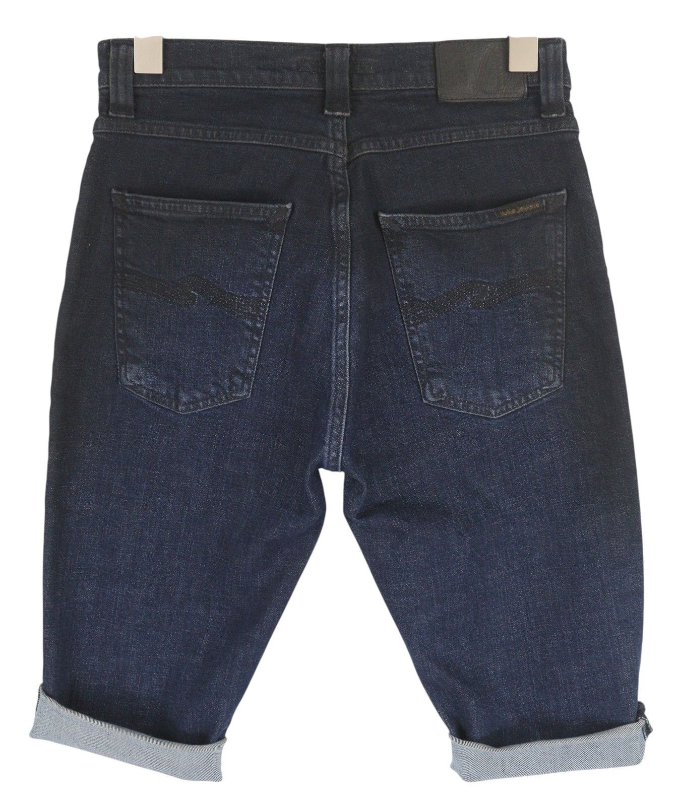Nudie Jeans PIPE LED W29 Washed Denim Blue Zip Organic Shorts 83834 Size US 29 - 2 Thumbnail