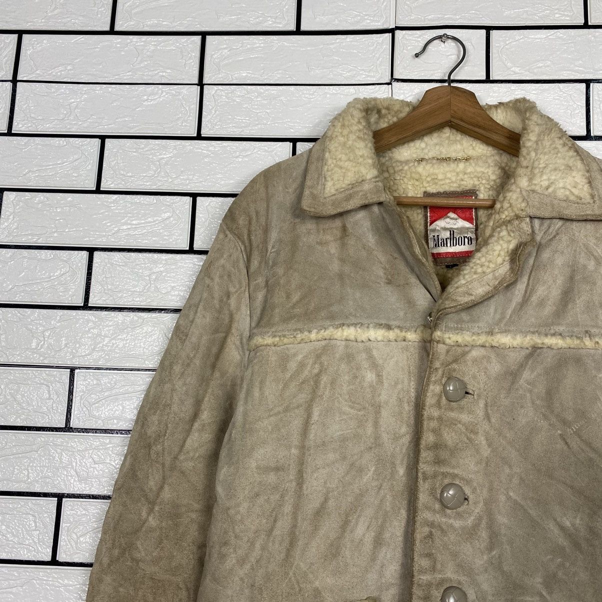 Marlboro 📌Vintage Marlboro Sherpa Genuine Leather Jacket Workwear Size US M / EU 48-50 / 2 - 8 Thumbnail
