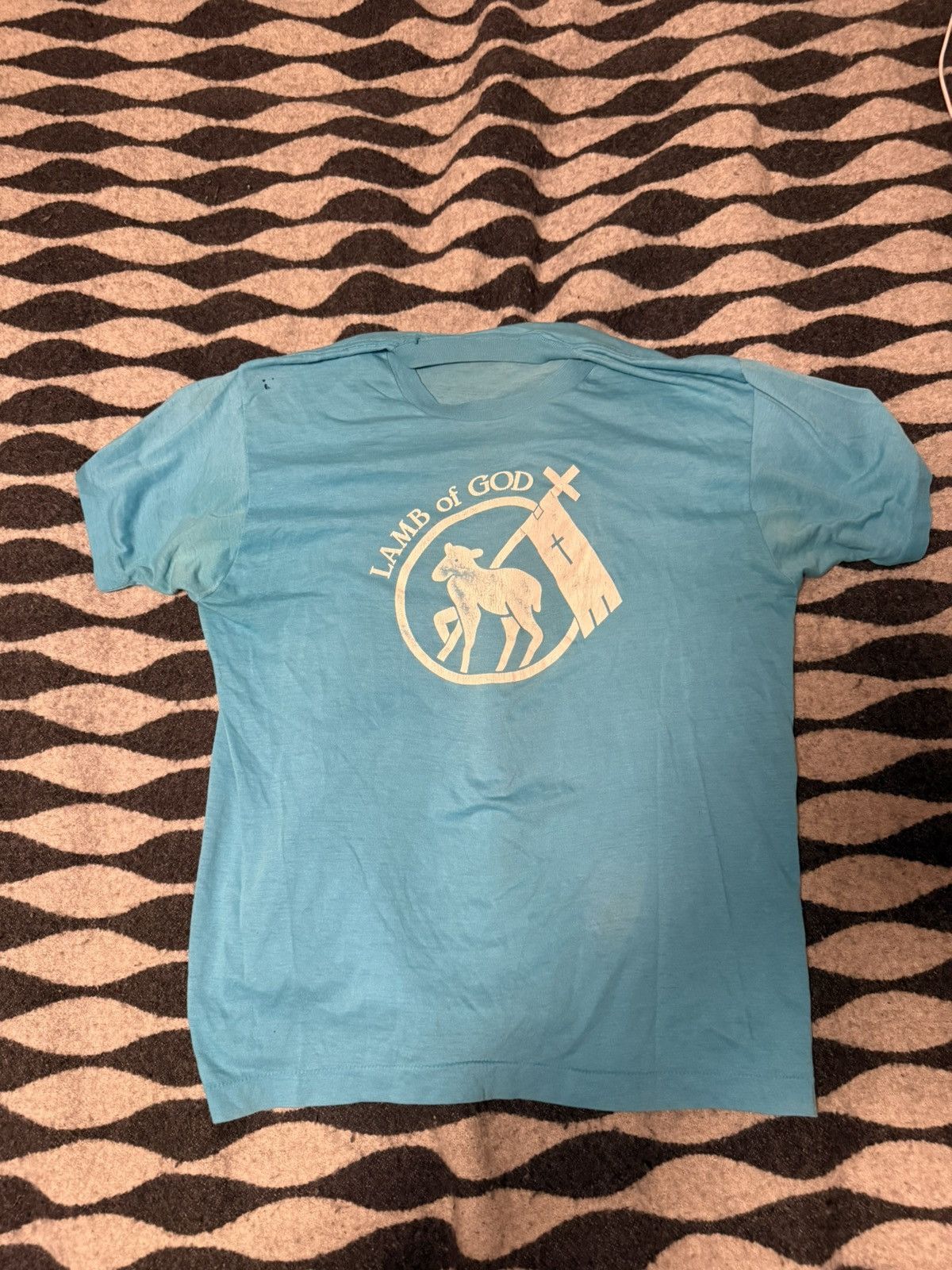 Vintage 80s screen stars blue lamb of god tee Size US M / EU 48-50 / 2 - 1 Thumbnail