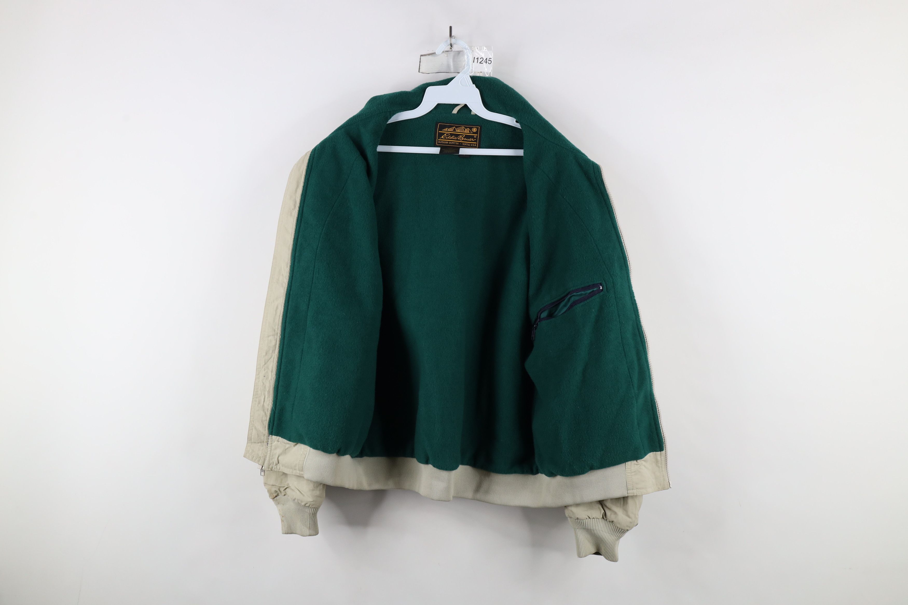 Eddie Bauer × Vintage Vintage 90s Eddie Bauer Fleece Lined Bomber Jacket Beige Size US S / EU 44-46 / 1 - 10 Thumbnail