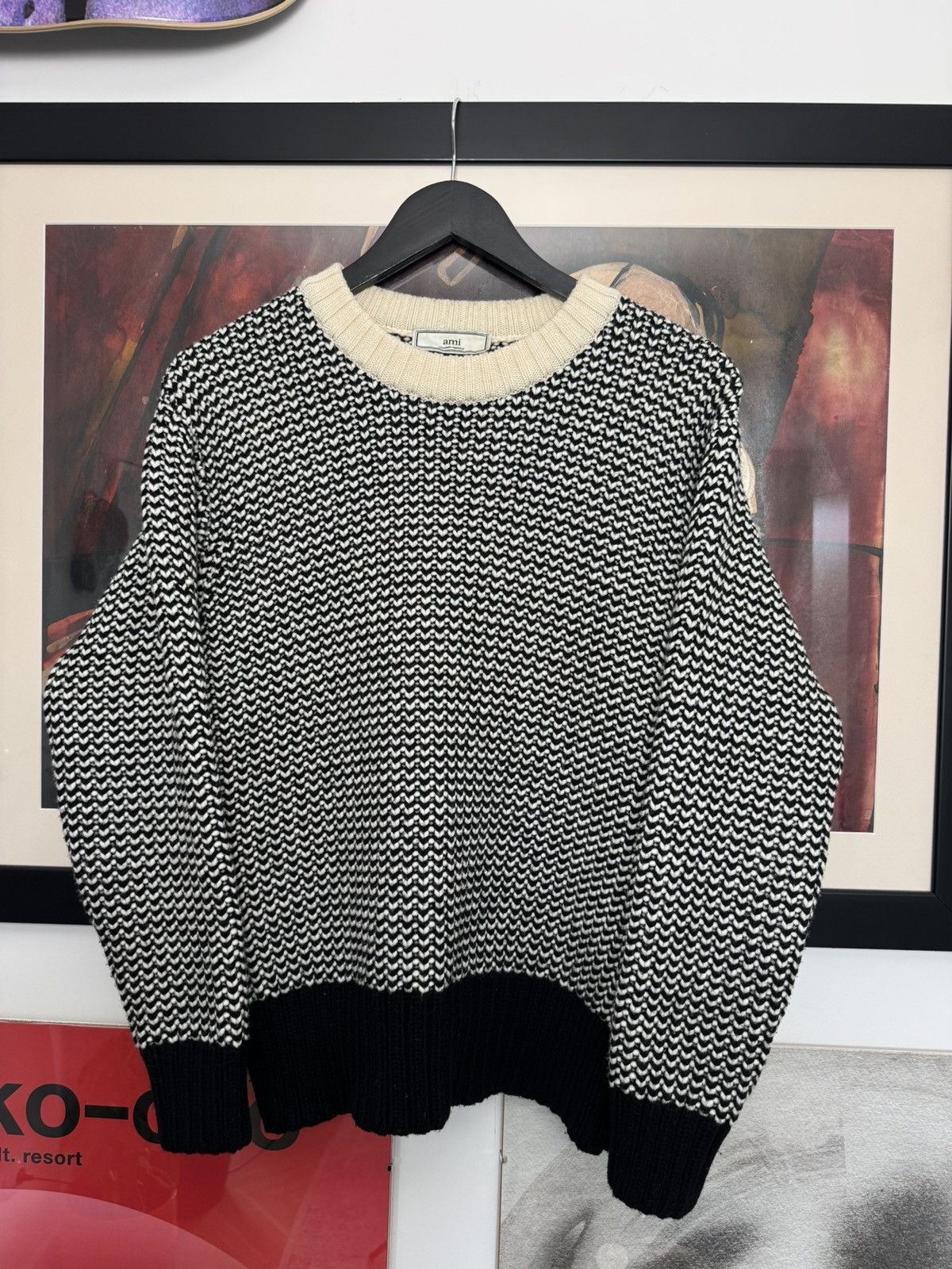 AMI Ami Paris Wool Sweater Boxy Fit Knit Casual Designer Sample Size US M / EU 48-50 / 2 - 1 Thumbnail