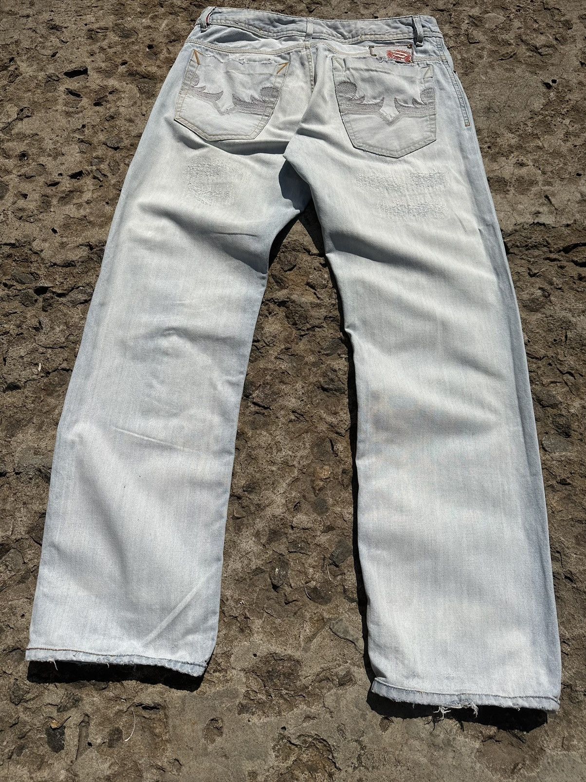 Diesel × Vintage Vintage Y2K Diesel Patched Distressed Jeans Pants Size US 34 / EU 50 - 10 Thumbnail