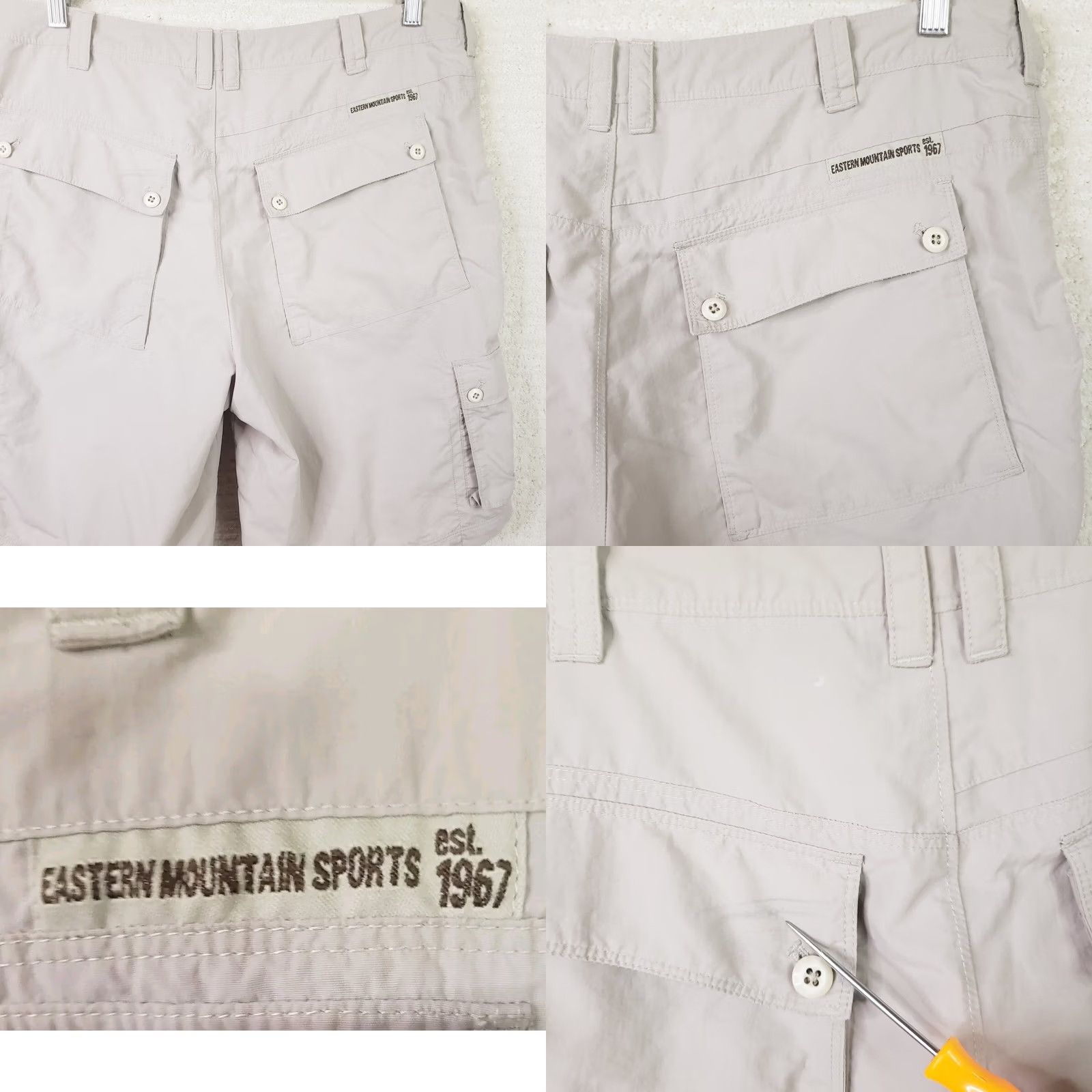Eastern Mountain Sports EMS Eastern Mountain Sports Hiking Cargo Nylon Shorts Men's 38 Reg Beige Putty Cargo Regular 9in Inseam Men's Beige Nylon Convertible Shorts Size US 38 / EU 54 - 8 Thumbnail