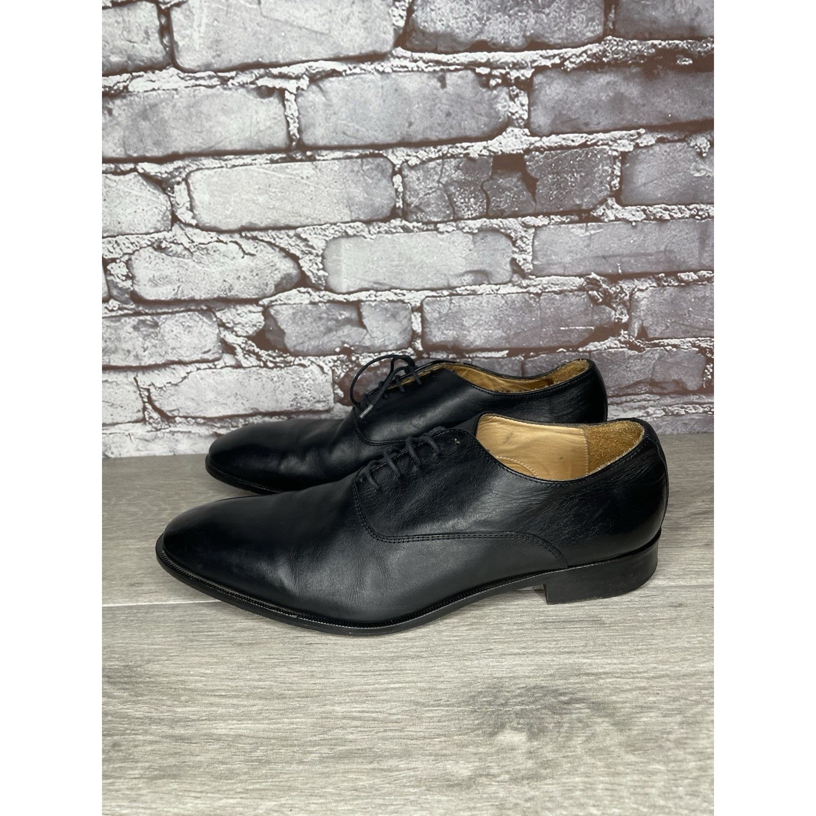 Mercanti Fiorentini Mercanti Fiorentini Black Leather Derby Lace Up Dress Shoes Size US 10 / EU 43 - 10 Thumbnail