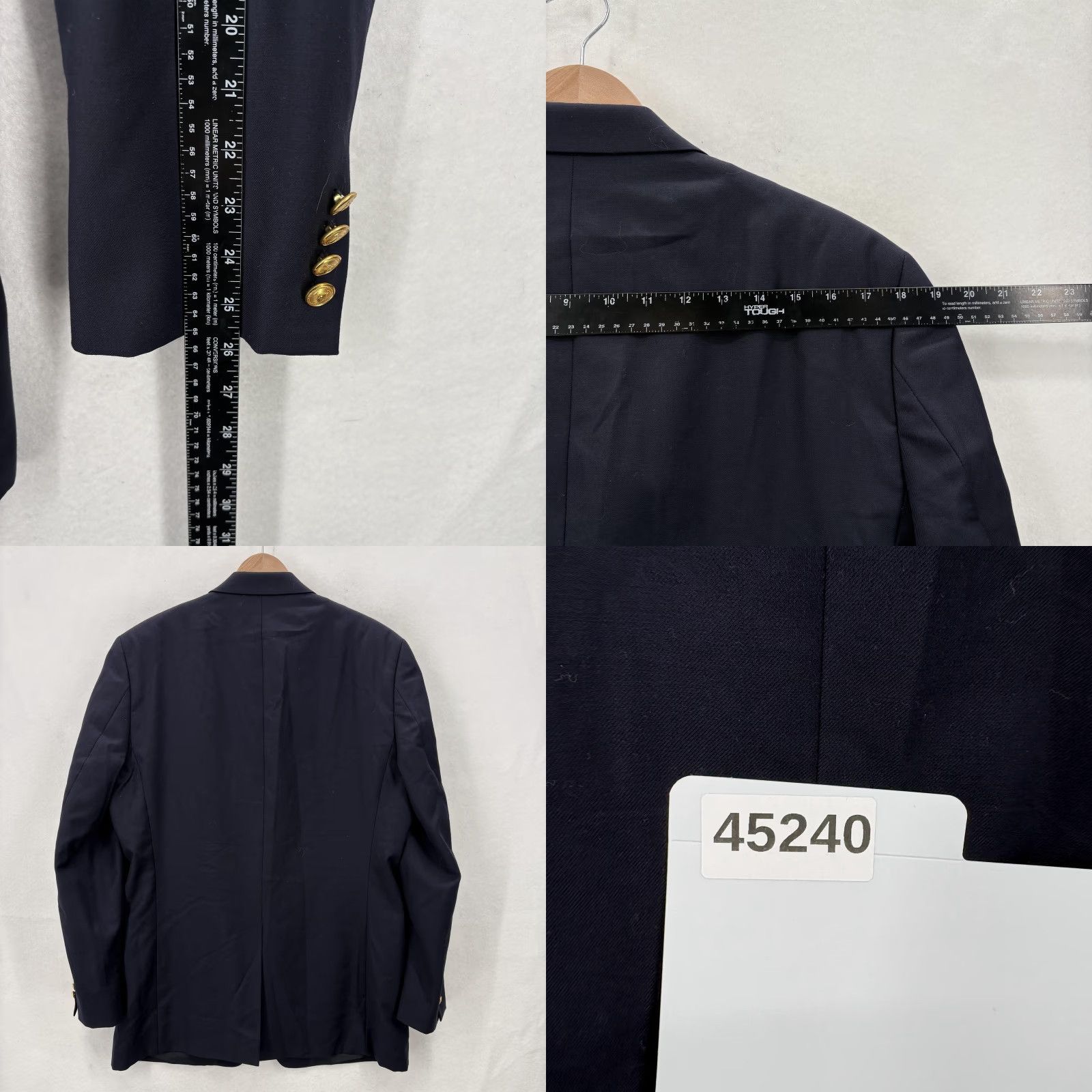 Ralph Lauren Lauren Ralph Lauren Blazer Mens 42L Navy Wool Two-Button Sport Coat Jacket Notch Lapel Size 42R - 9 Thumbnail