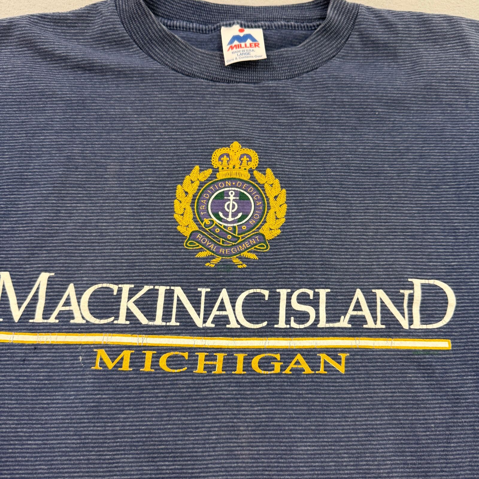 Vintage Vintage Mackinac Island Michigan Striped Shirt Men's Large Size US L / EU 52-54 / 3 - 3 Thumbnail