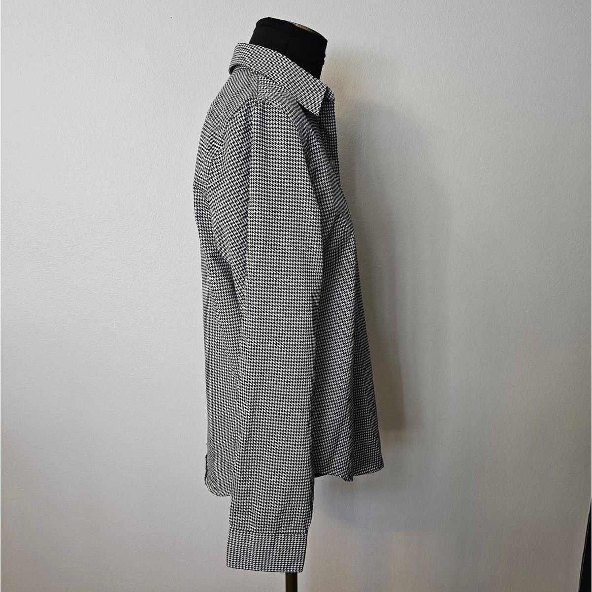 Chaps CHAPS Cotton Houndstooth Casual Button Front Shirt Top M Size M / US 6-8 / IT 42-44 - 4 Thumbnail