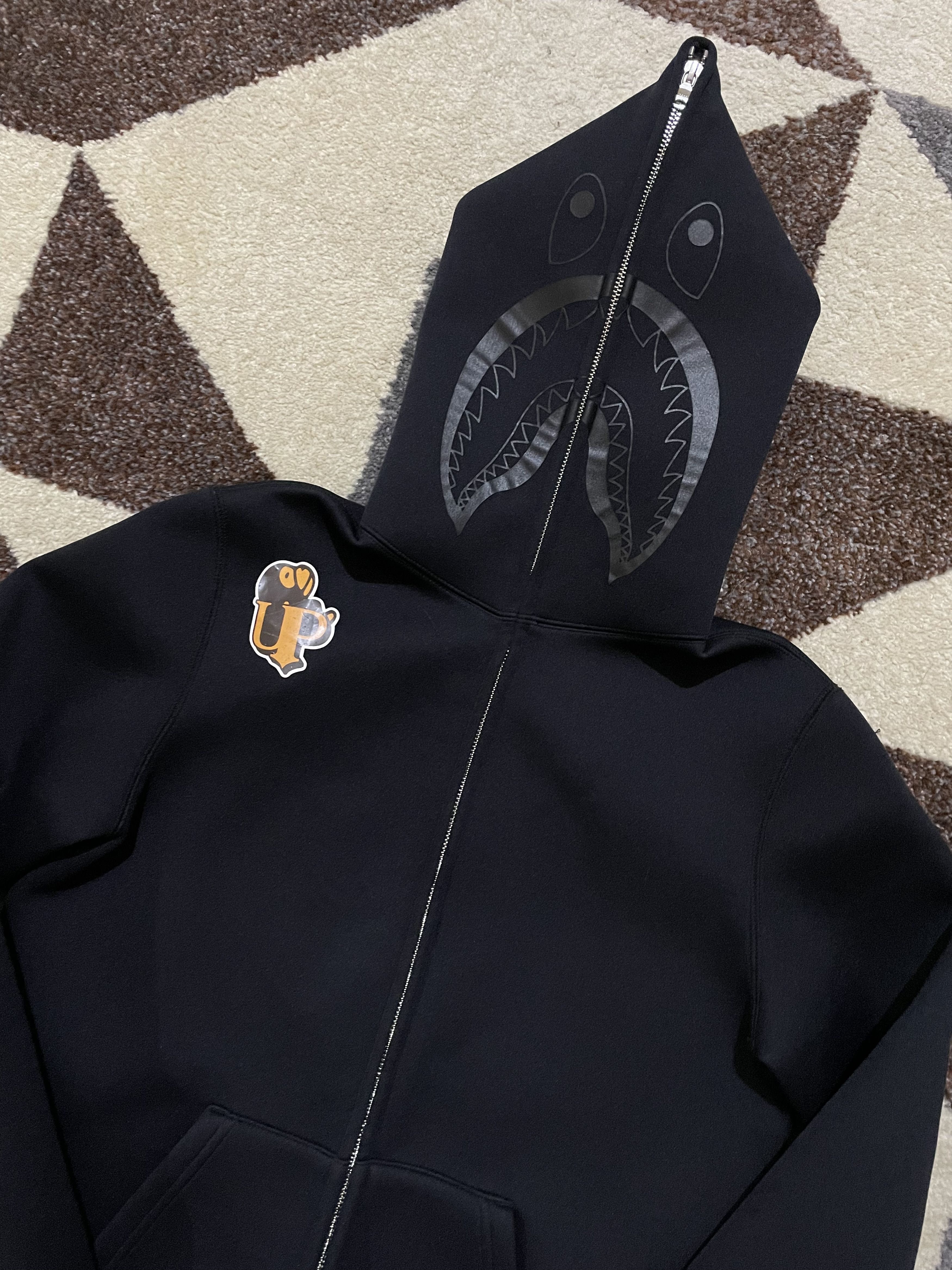 Bape Bape Neoprene Black Shark Full zip Hoodie Size S / US 4 / IT 40 - 1 Thumbnail