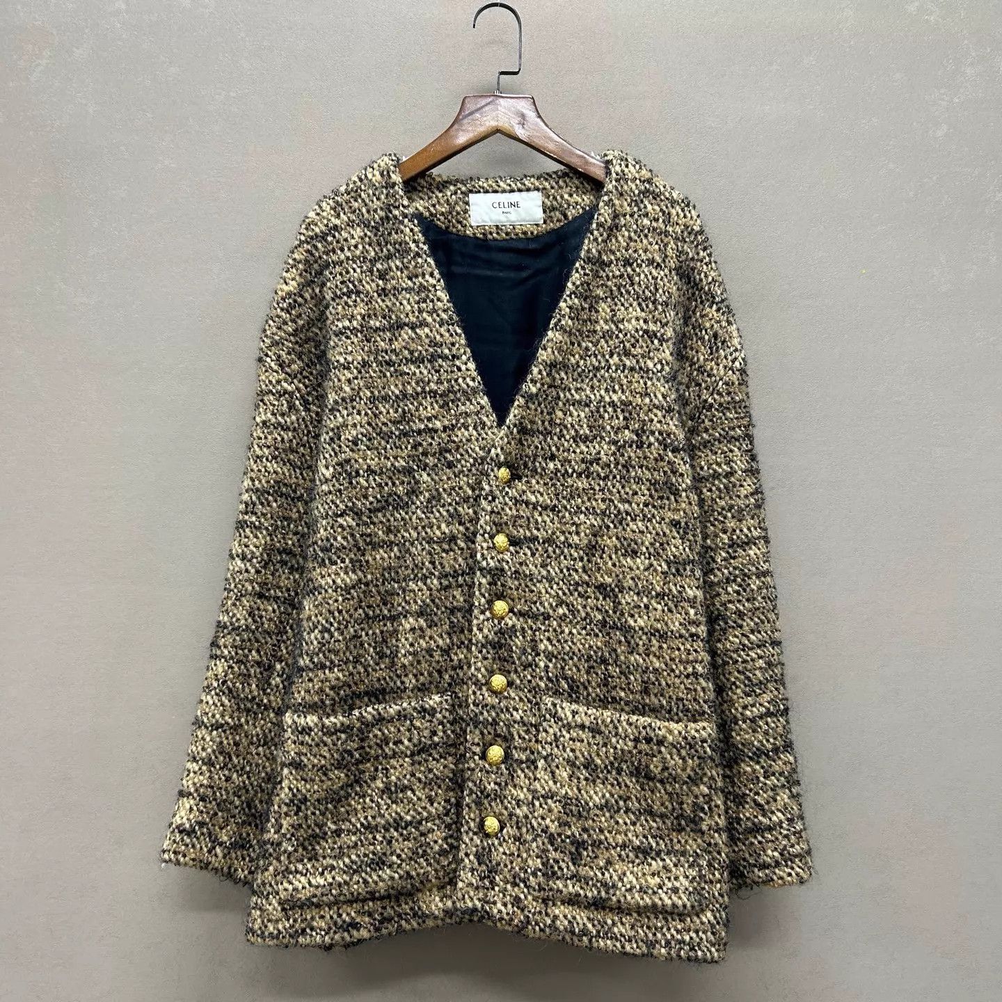 Celine Celine 99 New Oversized Gold Tweed Coat 36 Size XS / US 0-2 / IT 36-38 - 1 Thumbnail