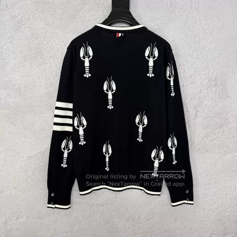 Thom Browne Thom Browne Black Lobster Embroidered Wool Knit Sweater Size US L / EU 52-54 / 3 - 2 Thumbnail
