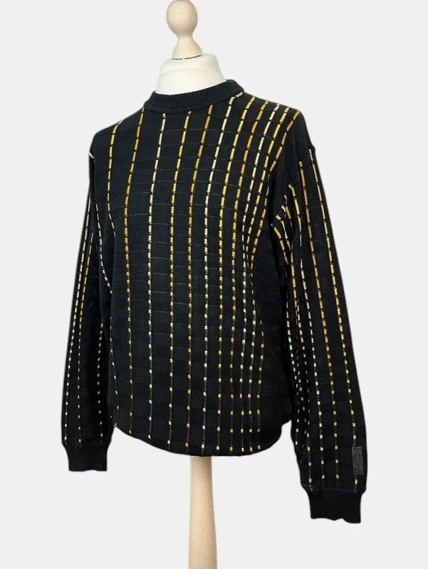 Carlo Colucci Vintage 90s Carlo Colucci Black Coogi Style Knit Sweater Size US XL / EU 56 / 4 - 2 Thumbnail