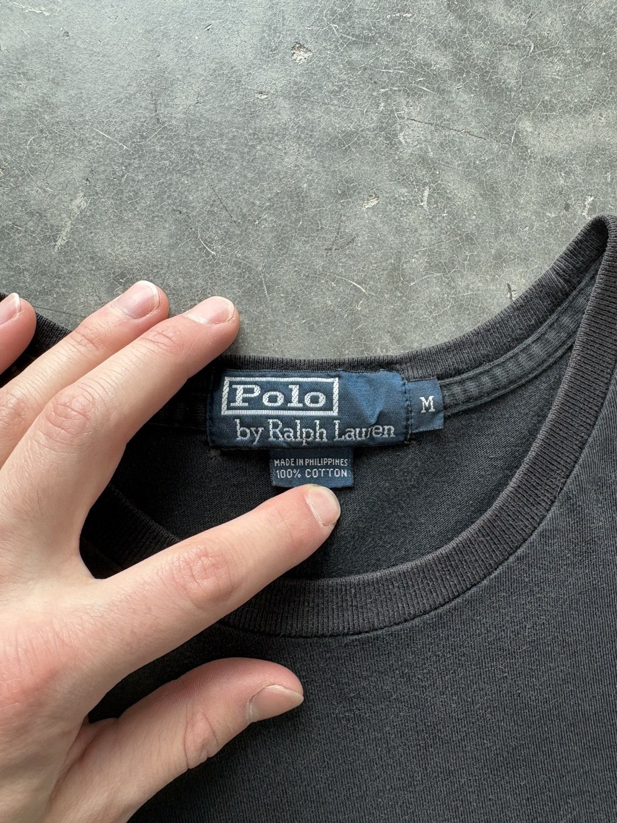 Polo Ralph Lauren Vintage Y2K Polo Ralph Lauren Pocket Tee Faded Black Size US M / EU 48-50 / 2 - 3 Thumbnail
