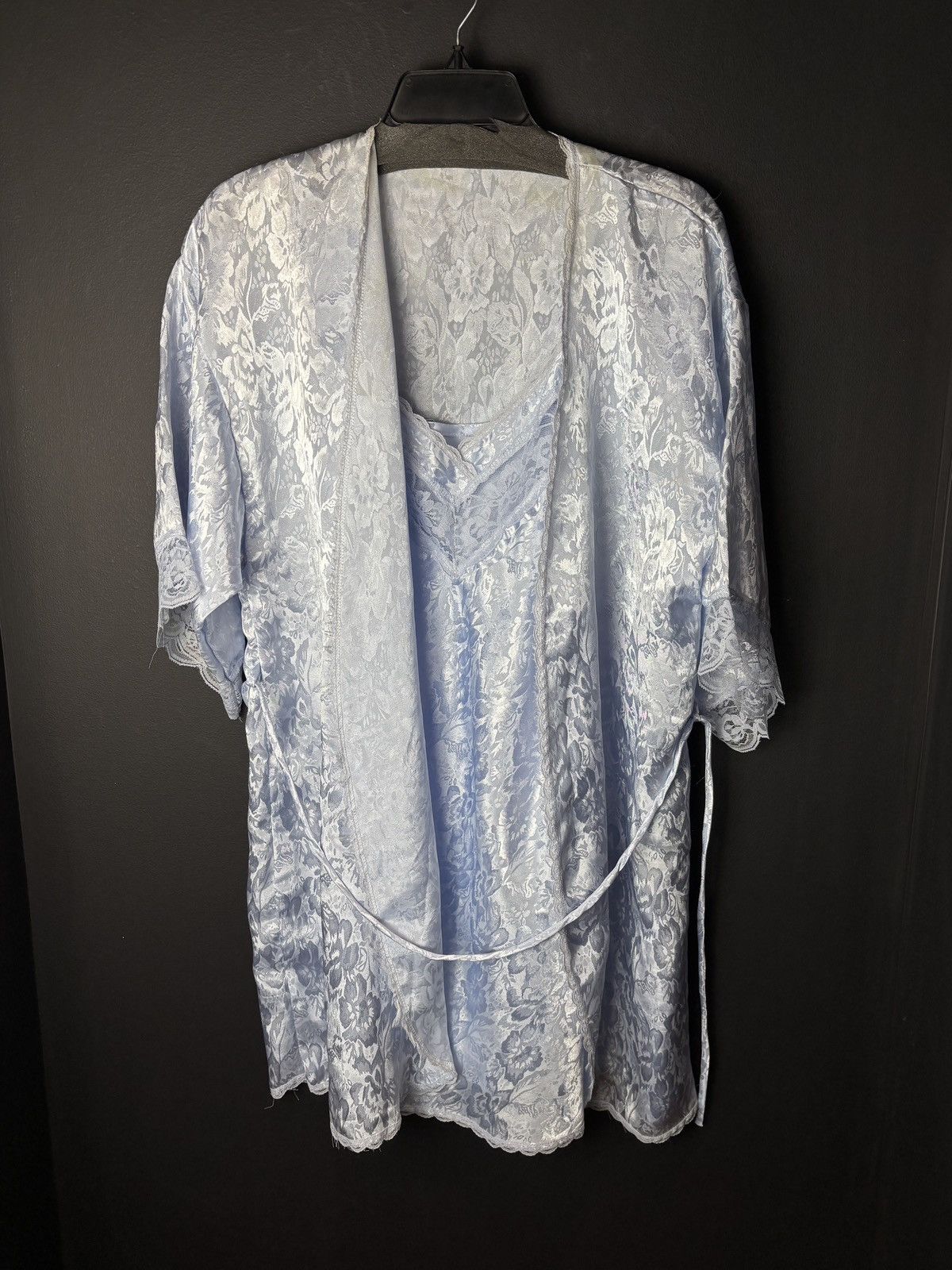 Vintage Y2K Vintage Slip Dress Sleep Set Shiny Satin Gown Lounge Two Size XL / US 12-14 / IT 48-50 - 2 Thumbnail