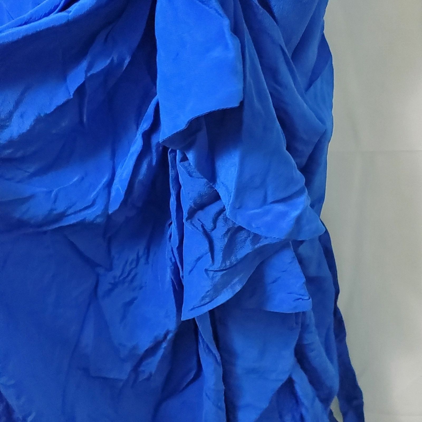 Robert Rodriguez Robert Rodriguez Royal Blue Silk One-Shoulder Cocktail Dress Size L / US 10 / IT 46 - 8 Thumbnail