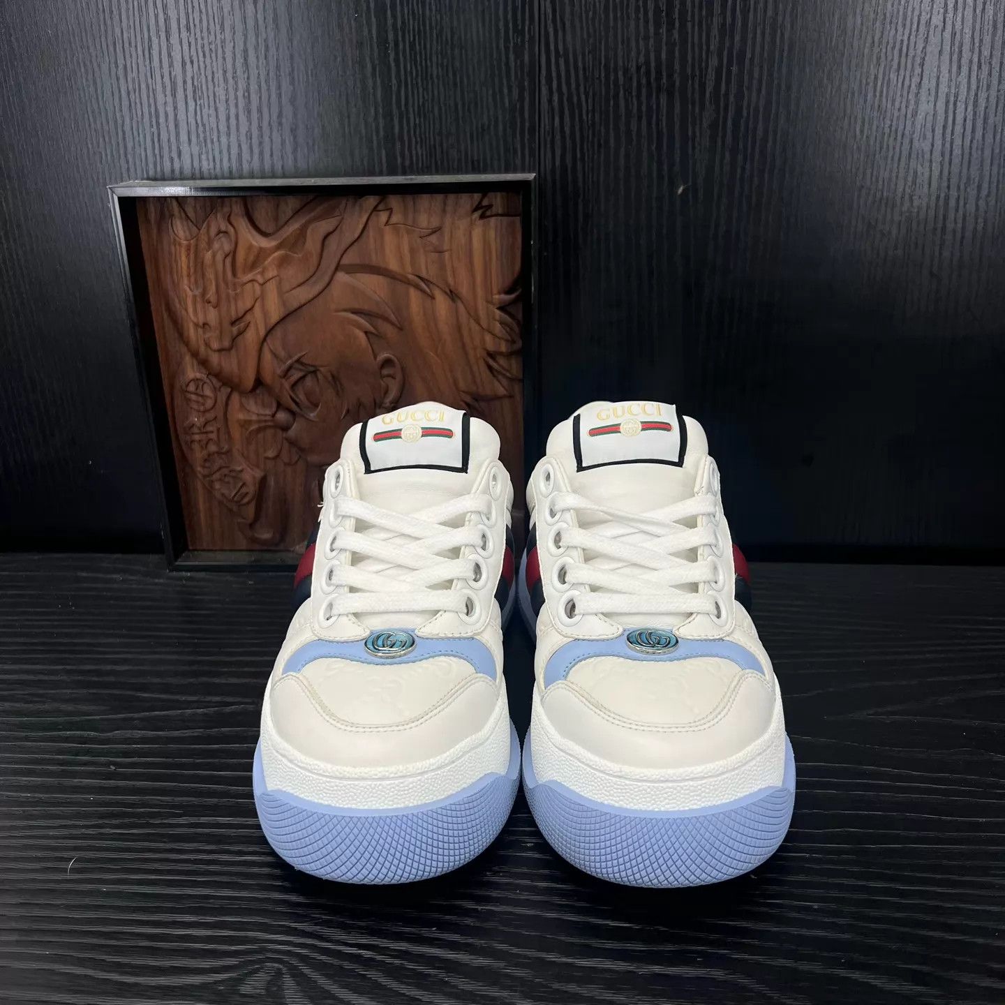 Gucci Gucci Cookie Sneaker Women's White Blue 34.5 Size US 4 / IT 34 - 2 Thumbnail