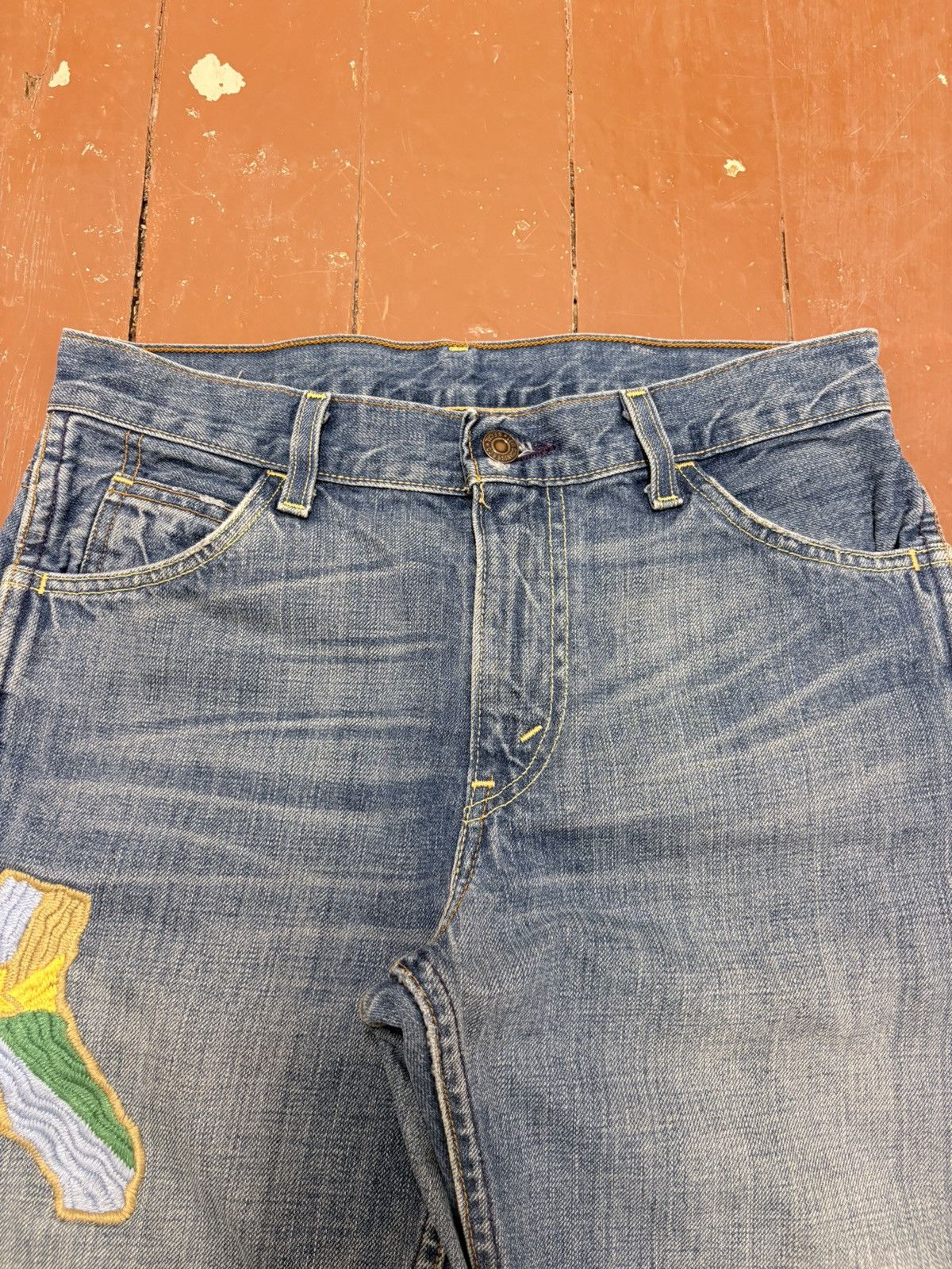 Levi's Vintage Clothing LVC Embroidered Orange Tabs Made In USA Size 28" / US 6 / IT 42 - 3 Thumbnail