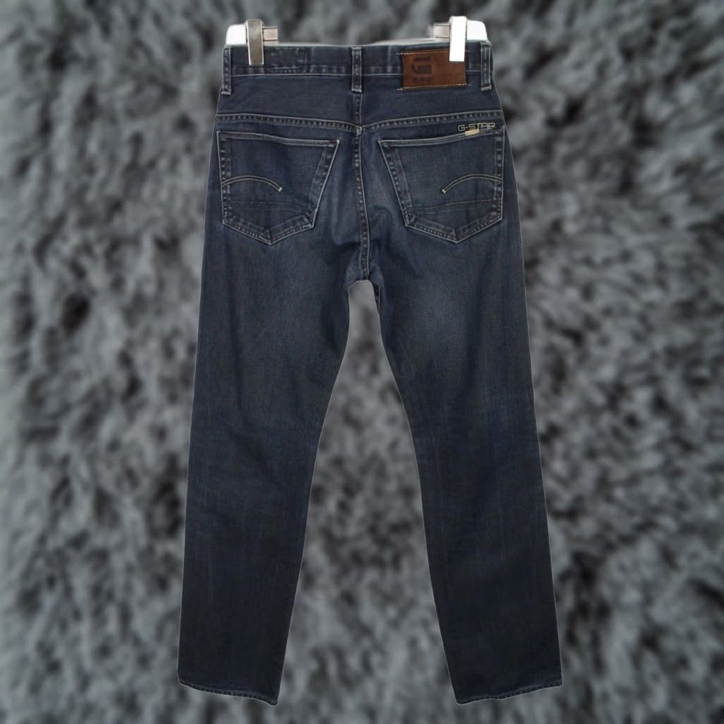 G-Star G-STAR Porter Straight Jeans Men's W31/L33 Whiskers Button Fly Dark Denim Casual Jeans Size US 31 - 1 Thumbnail