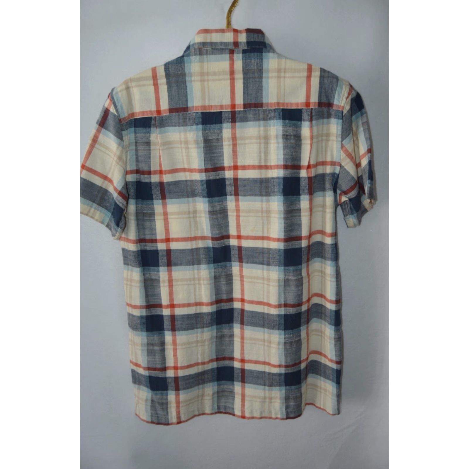 Vintage MUTUAL WEAVE Big & Tall MENS Short Sleeve Camp Shirt Large Tall Blue Plaid Button-Up Notch Collar Casual, Business, Travel Mens Size US L / EU 52-54 / 3 - 2 Thumbnail
