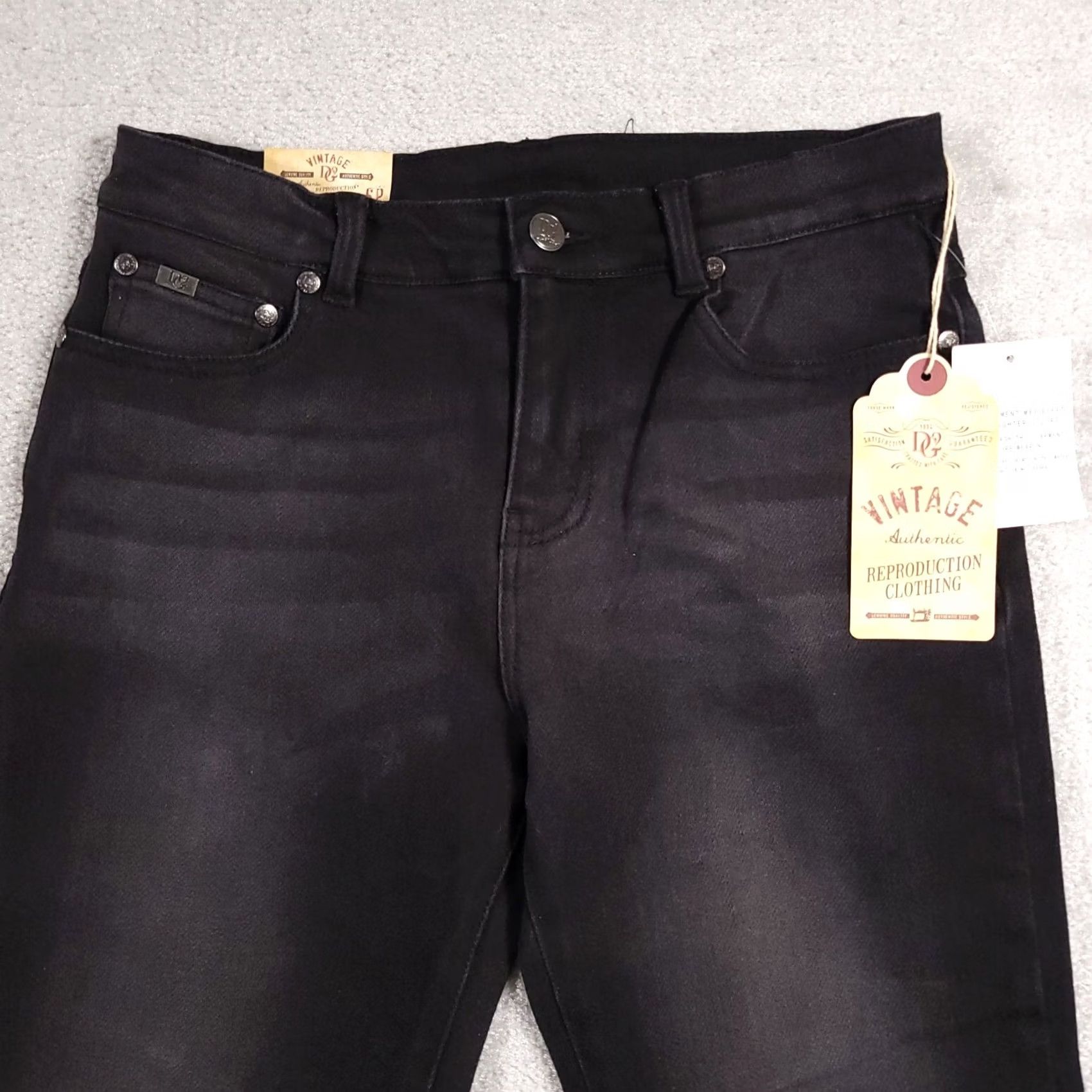 Vintage DG2 by Diane Gilman Jeans Women's 6P Black Western Vintage Skinny Distressed Jeans Size 28" / US 6 / IT 42 - 3 Thumbnail