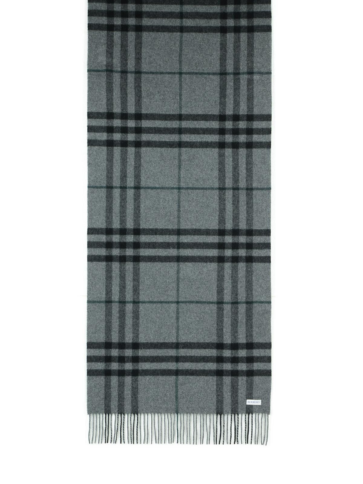 Burberry BURBERRY Grey Cashmere Scarf Size ONE SIZE - 1 Thumbnail