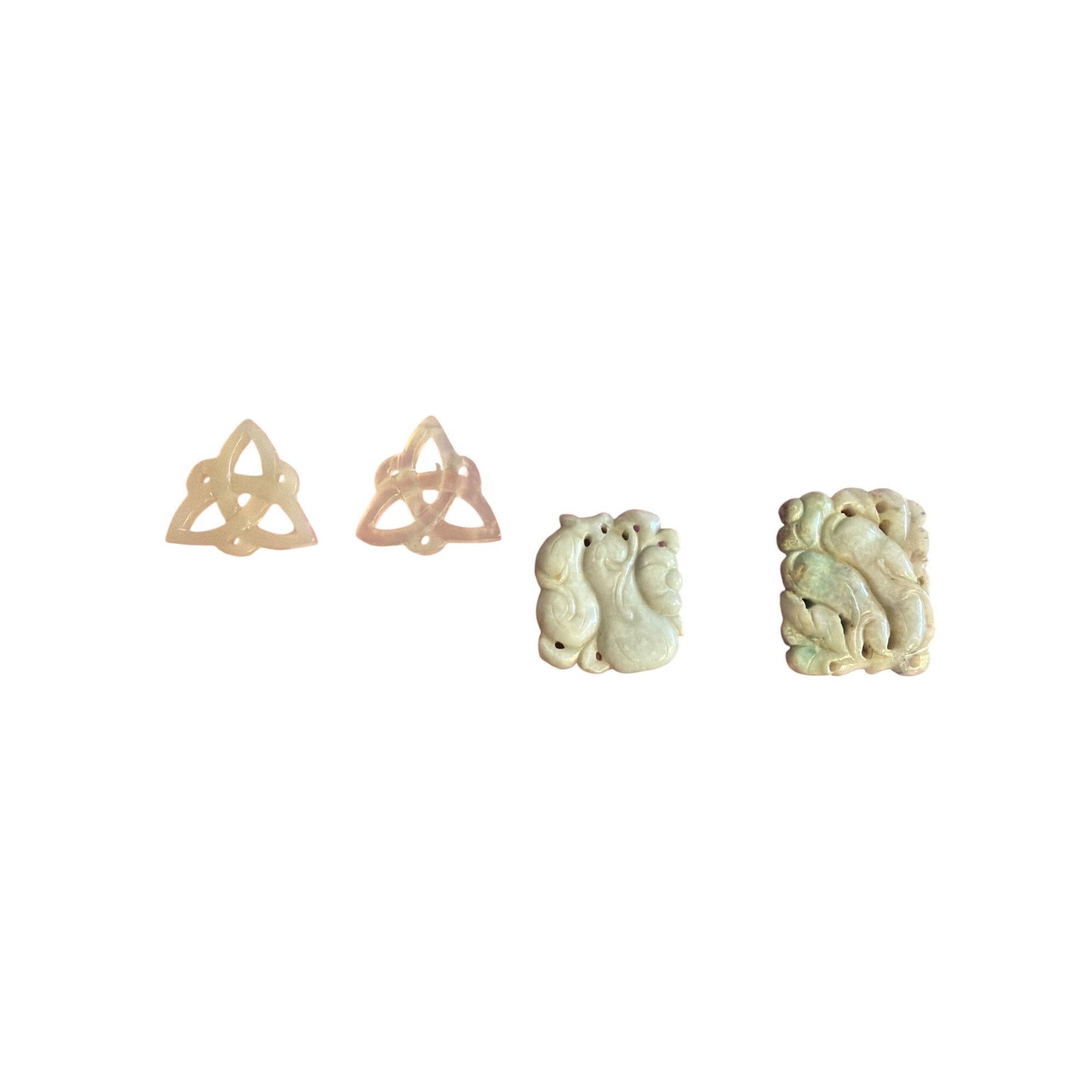 Other 4 Jade Pendants Charms Celtic Knot Floral Plants 1.25" 1.5" Size ONE SIZE - 1 Thumbnail