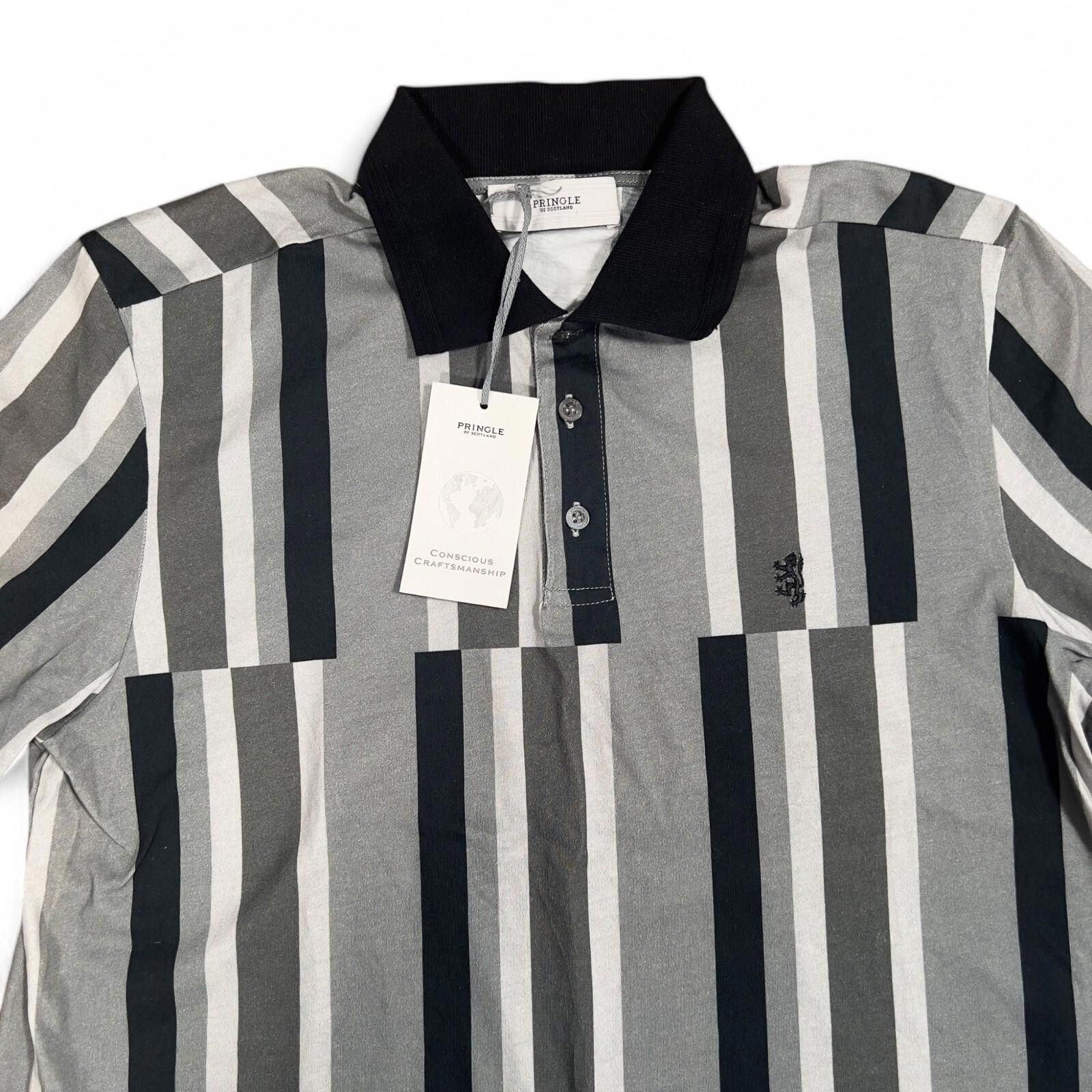 Pringle Of Scotland Pringle of Scotland Deconstructed Stripes Polo Shirt Size M Size US M / EU 48-50 / 2 - 8 Thumbnail