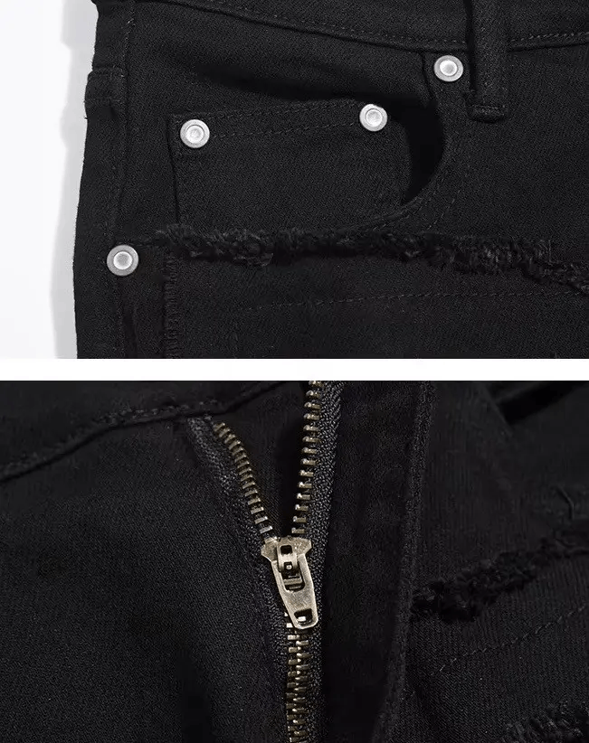 Jean × Vintage Vintage Street Punk Skateboarding Raw Black Jeans Size US 36 / EU 52 - 8 Thumbnail
