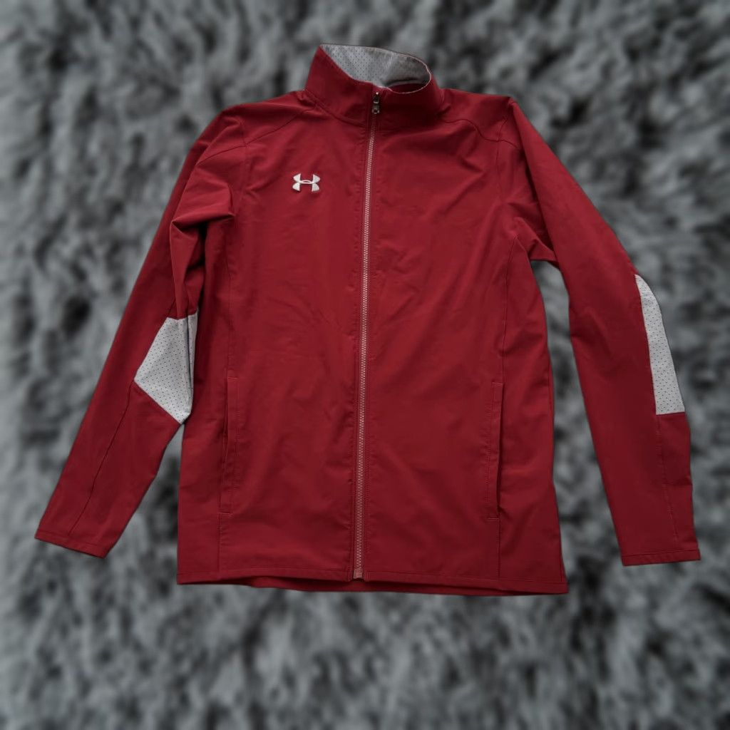 Under Armour Under Armour Jacket Mens Small Red Gray HeatGear Full Zip Athletic Windbreaker Size US S / EU 44-46 / 1 - 1 Thumbnail