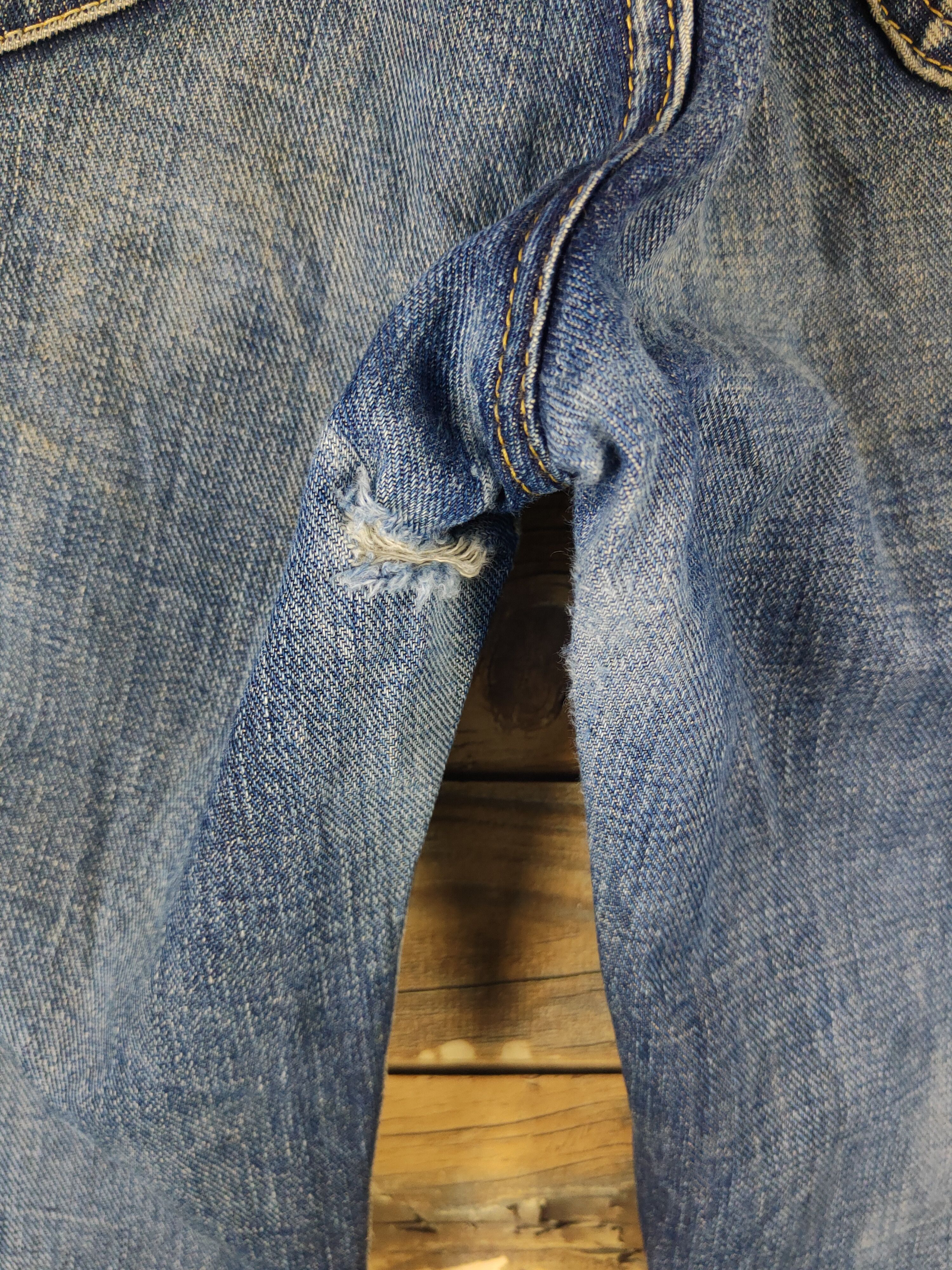 Lee × Vintage Miss Lee Dark Blue Distressed Ripped denim Jeans #W2069 Size 27" / US 4 / IT 40 - 7 Thumbnail