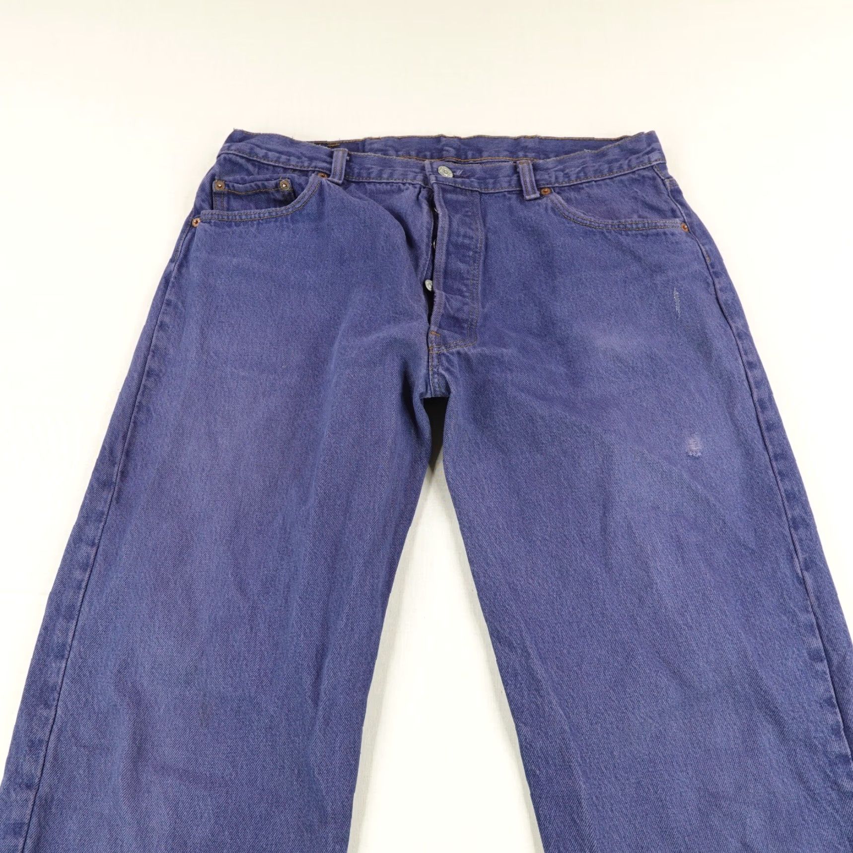 Levi's VINTAGE Levi's Jeans Mens 36x34 Denim 501 Regular Fit Blue 90s Pants Size US 35 - 2 Thumbnail