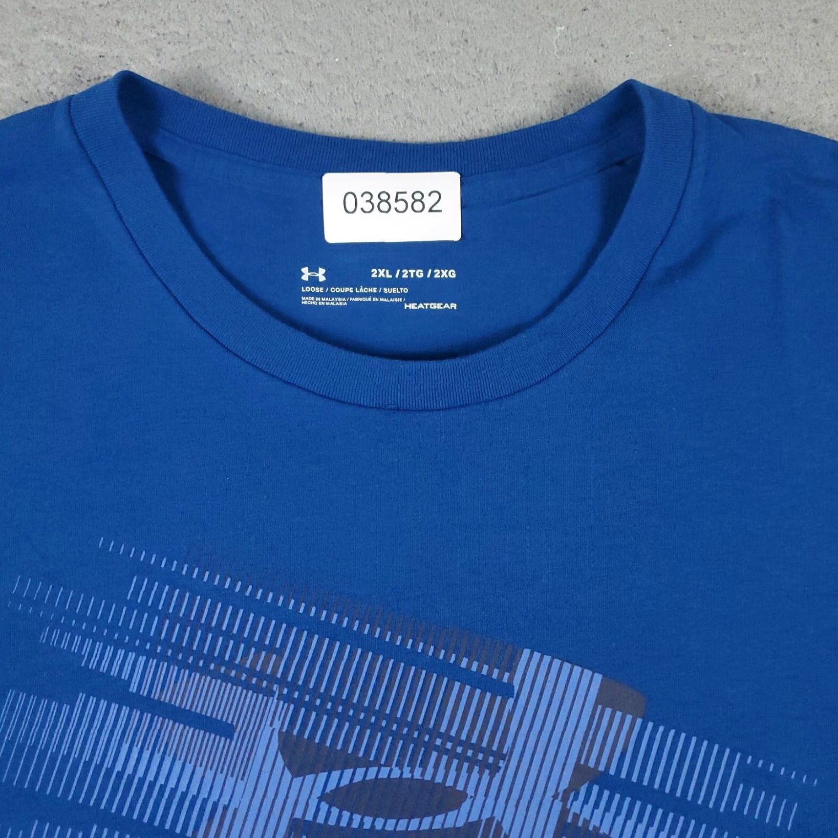 Under Armour Under Armour T-Shirt Mens 2XL Blue Casual Short Sleeve Crew Neck Logo Cotton Blend Regular Size US XXL / EU 58 / 5 - 3 Thumbnail
