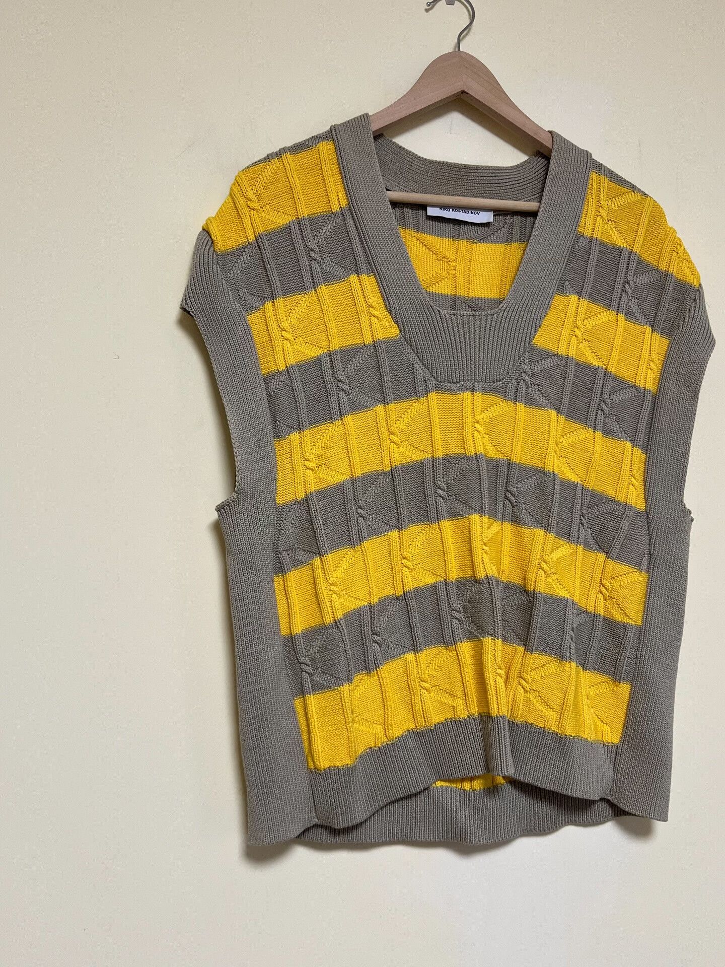 Kiko Kostadinov Kiko Kostadinov Yellow Stripe Vest Size L / US 10 / IT 46 - 1 Thumbnail