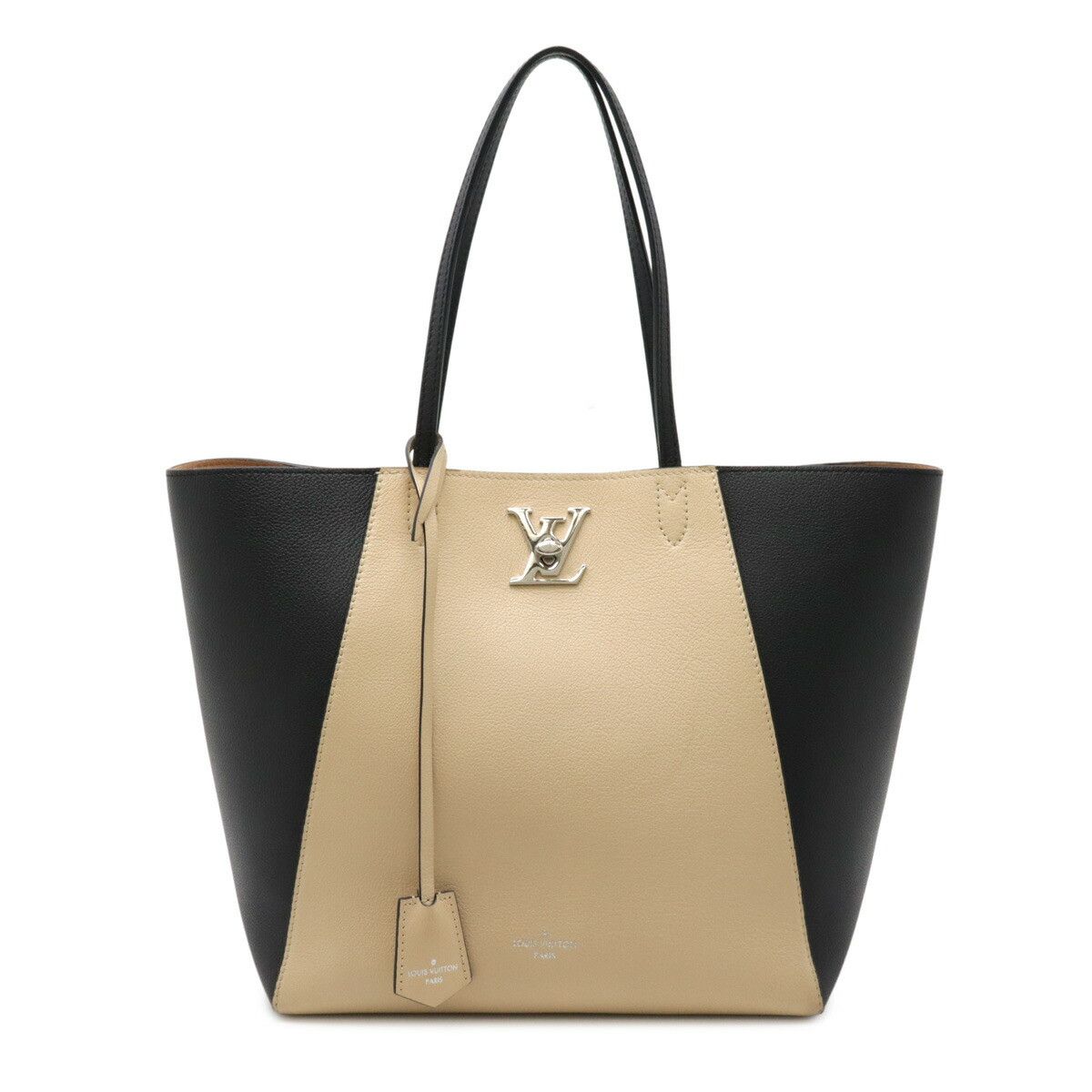 Louis Vuitton Louis Vuitton Leather Lockme Cabas 2Way Bag M42289 Leather Shoulder Bag M42289 in Beige, Women's