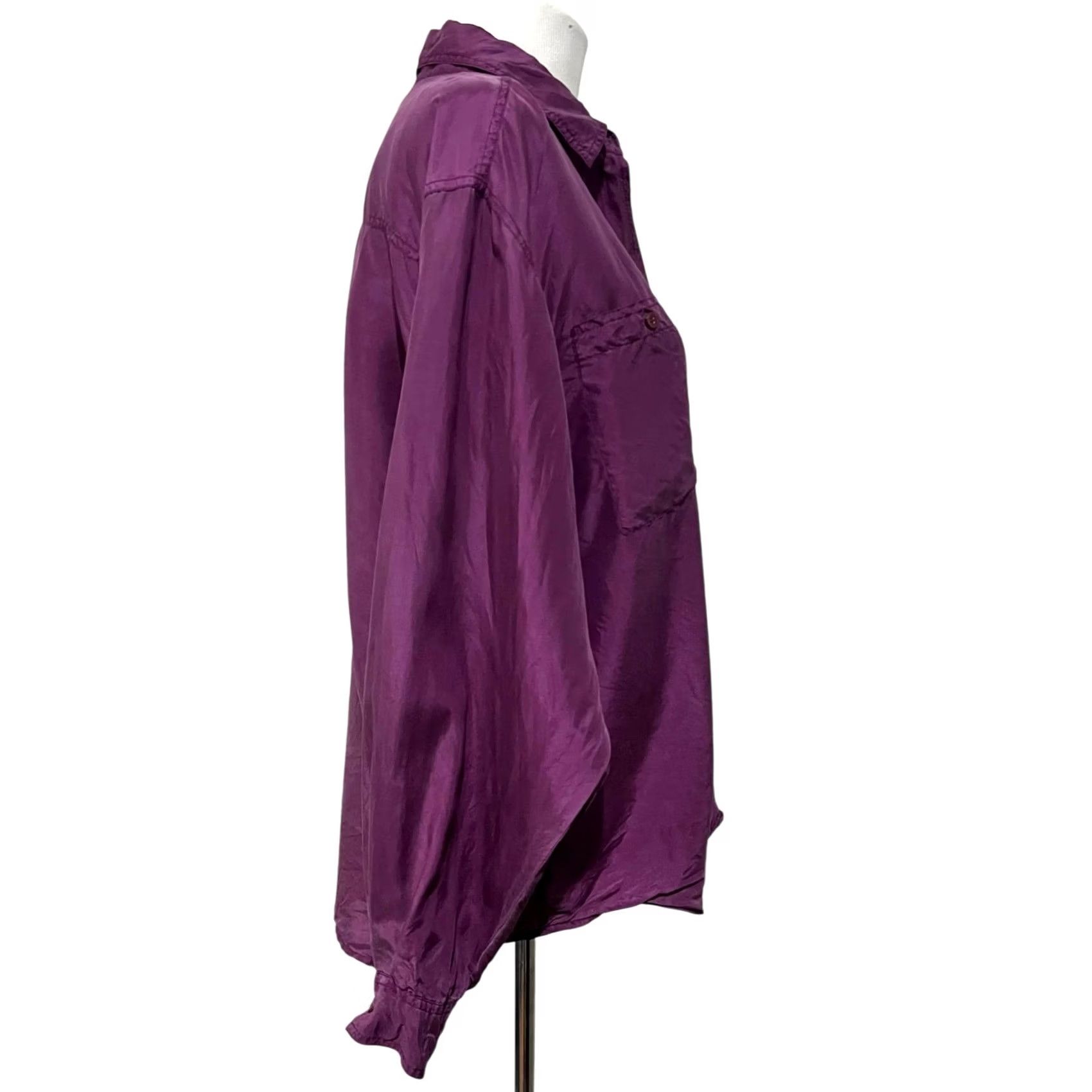 Vintage VINTAGE Silk Land Sport 100% Silk Blouse Purple Button-Up M Womens Size M / US 6-8 / IT 42-44 - 5 Thumbnail