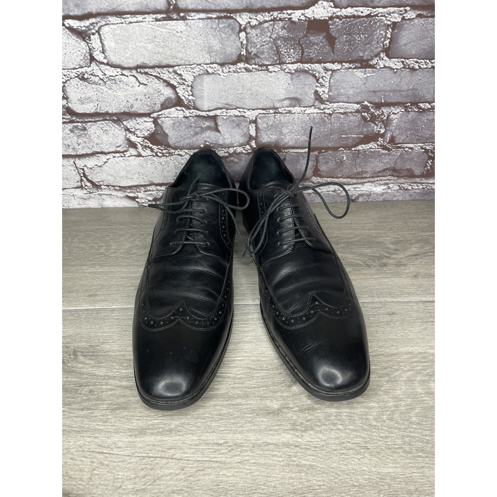 Hugo Boss Boss Hugo Boss Black Leather Wingtip Oxfords Dress Shoes Men Size US 12 / EU 45 - 17 Thumbnail
