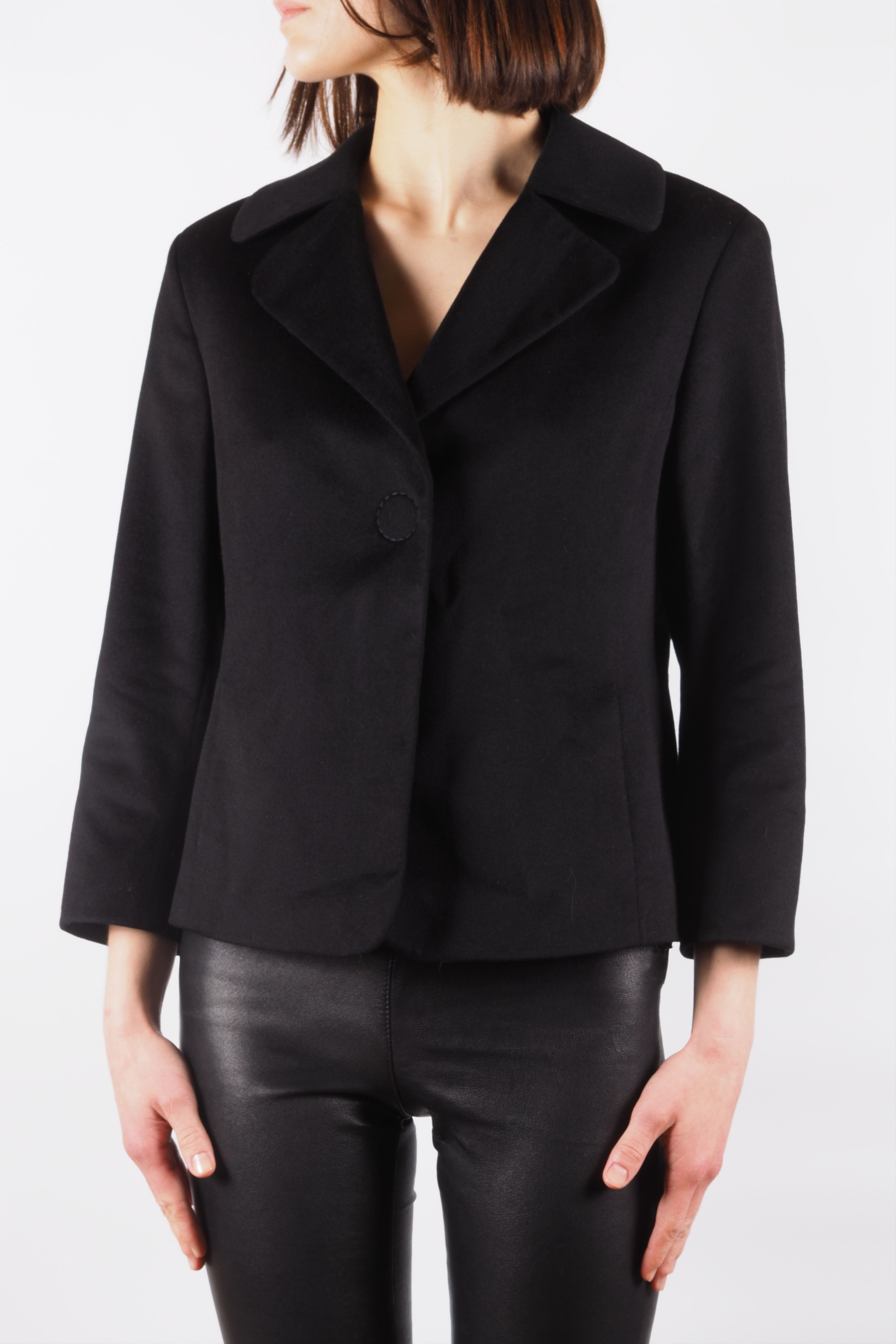Akris Akris Wool Angora Black Blazer Jacket Size M / US 6-8 / IT 42-44 - 2 Thumbnail