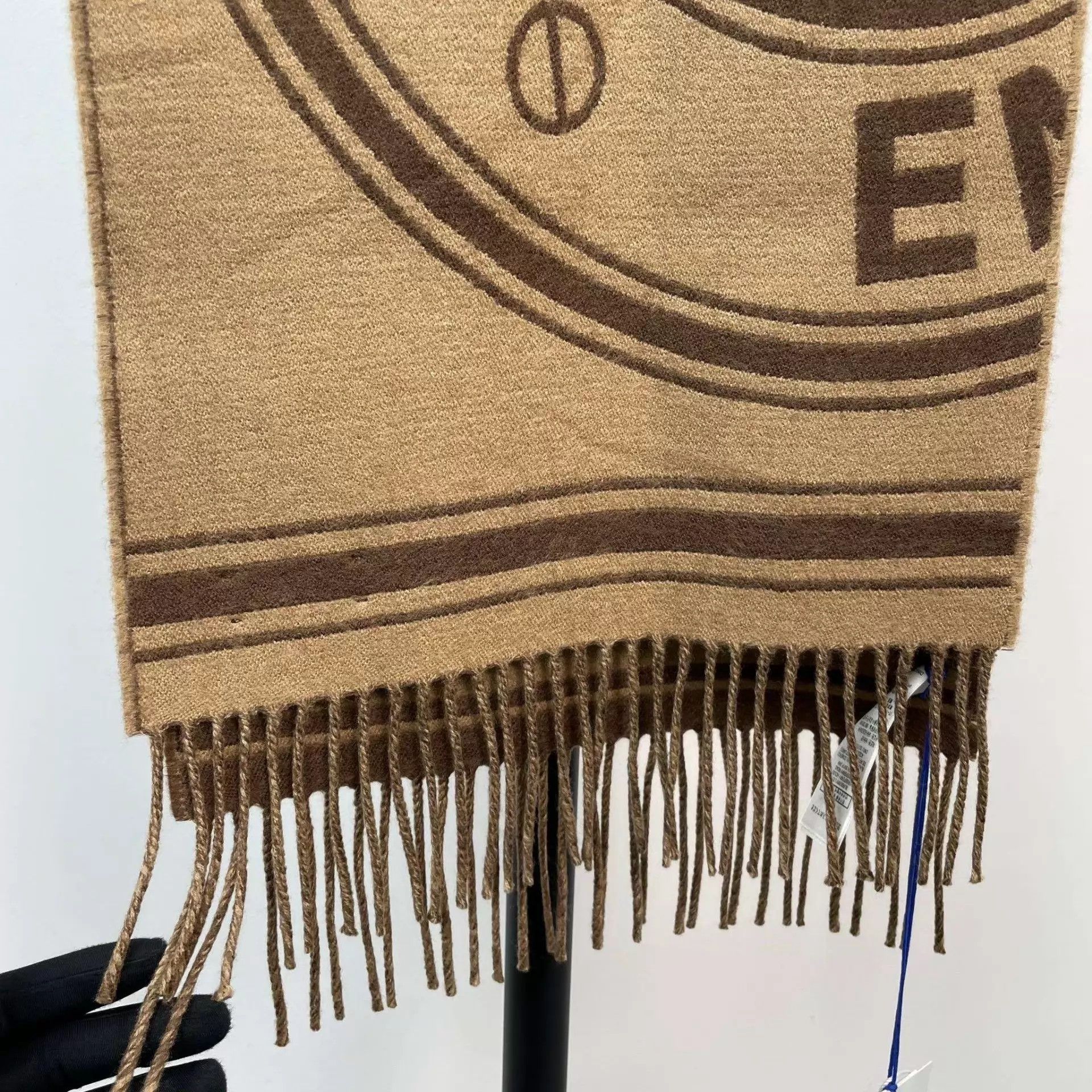 Burberry BURBERRY Camel Wool Scarf 168/28 Size ONE SIZE - 8 Thumbnail